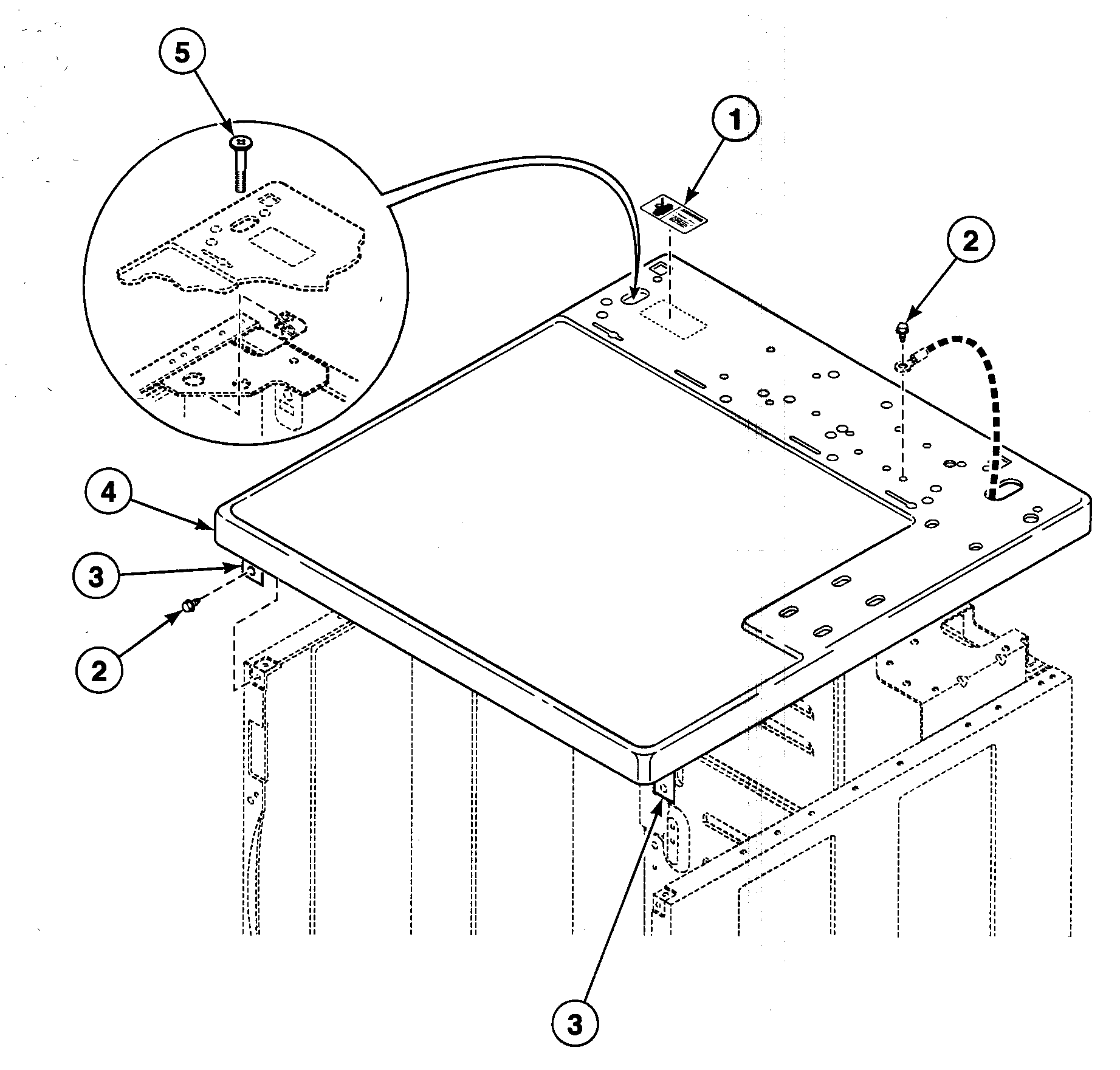 Speed Queen SDG309WF cabinet top diagram