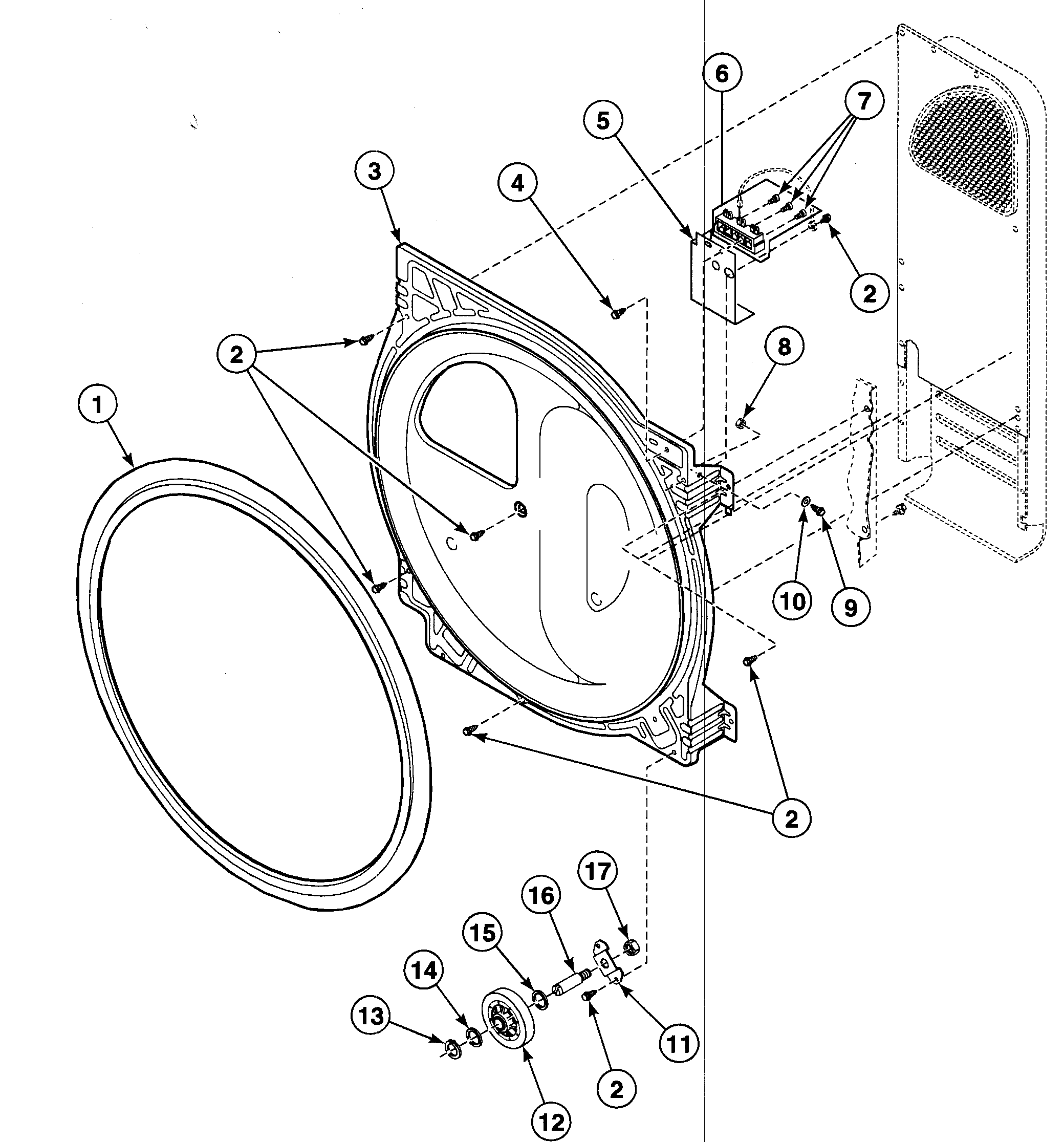 Speed Queen SDG309WF roller assy diagram