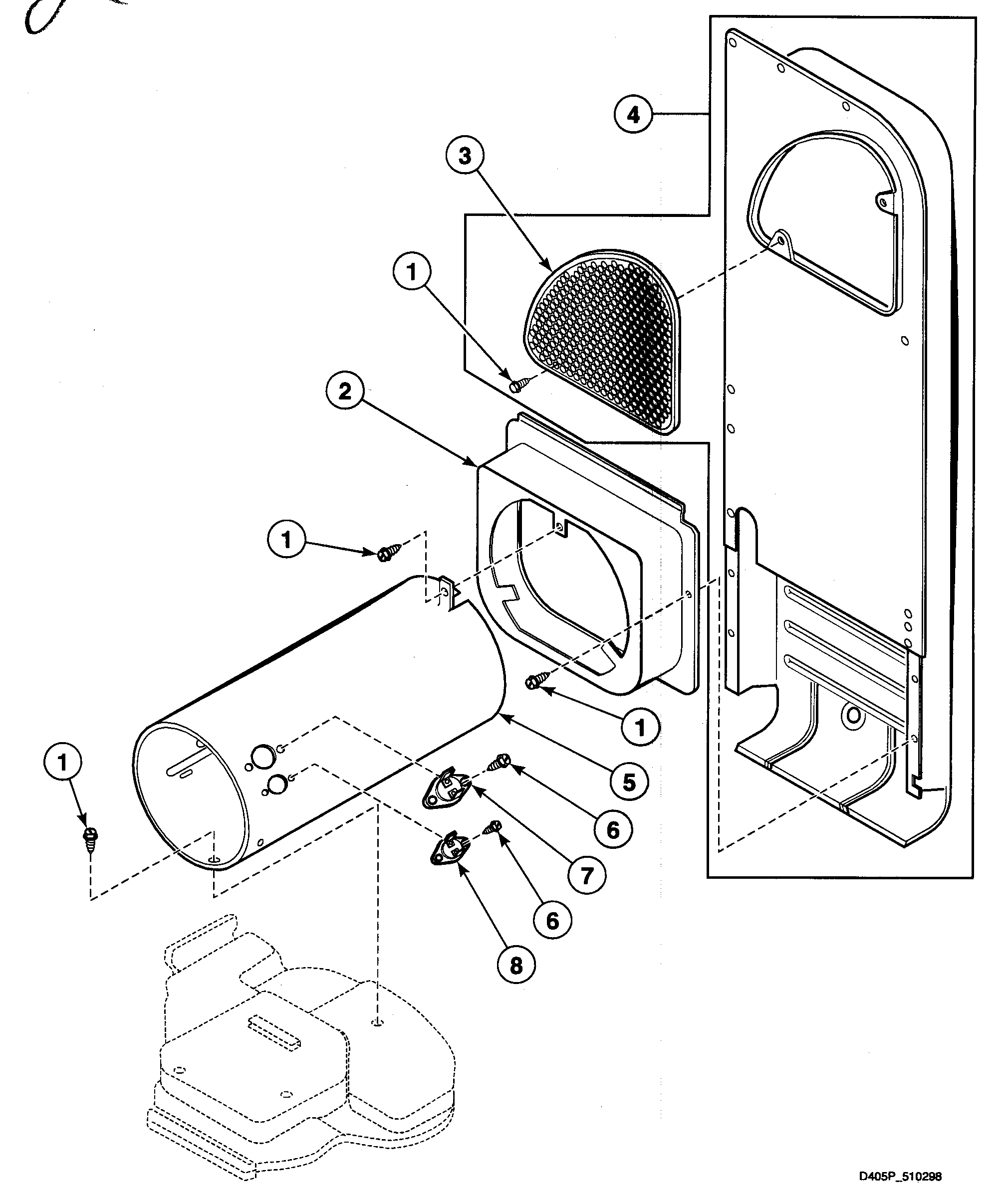 Speed Queen SDG309WF heater assy diagram