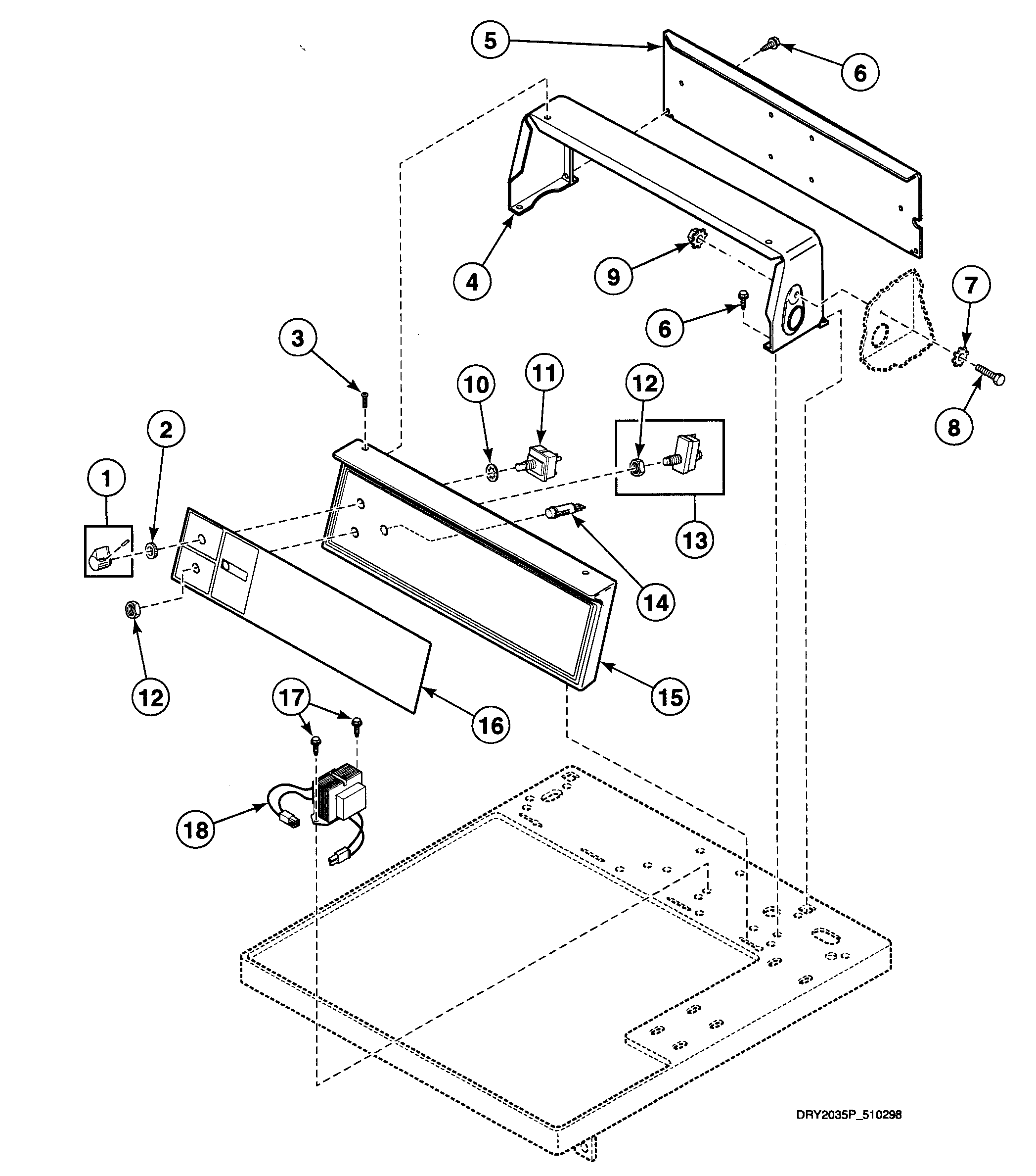 Speed Queen SDE907WF1500 control panel diagram