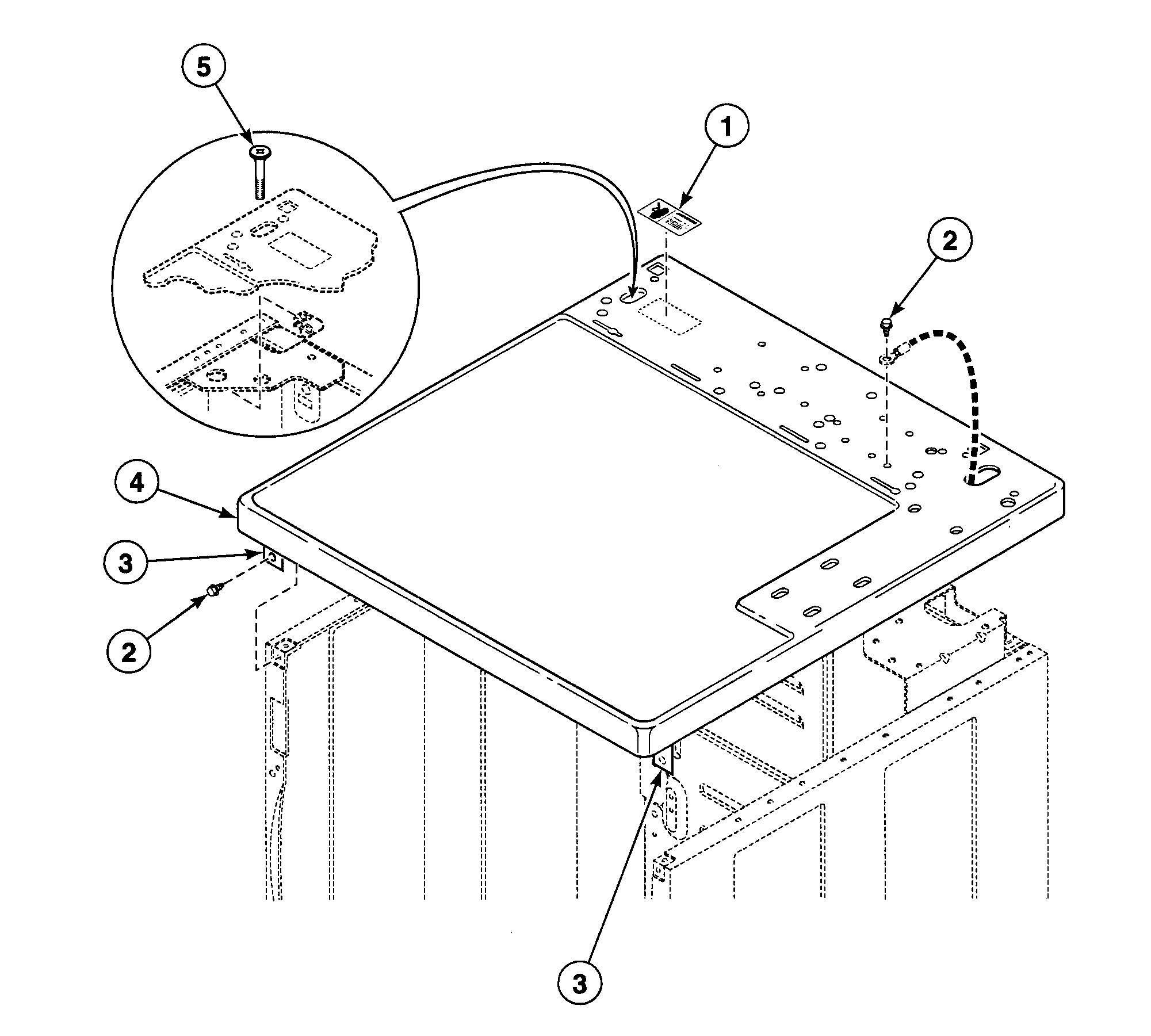 Speed Queen SDE907QF1724 cabinet top diagram