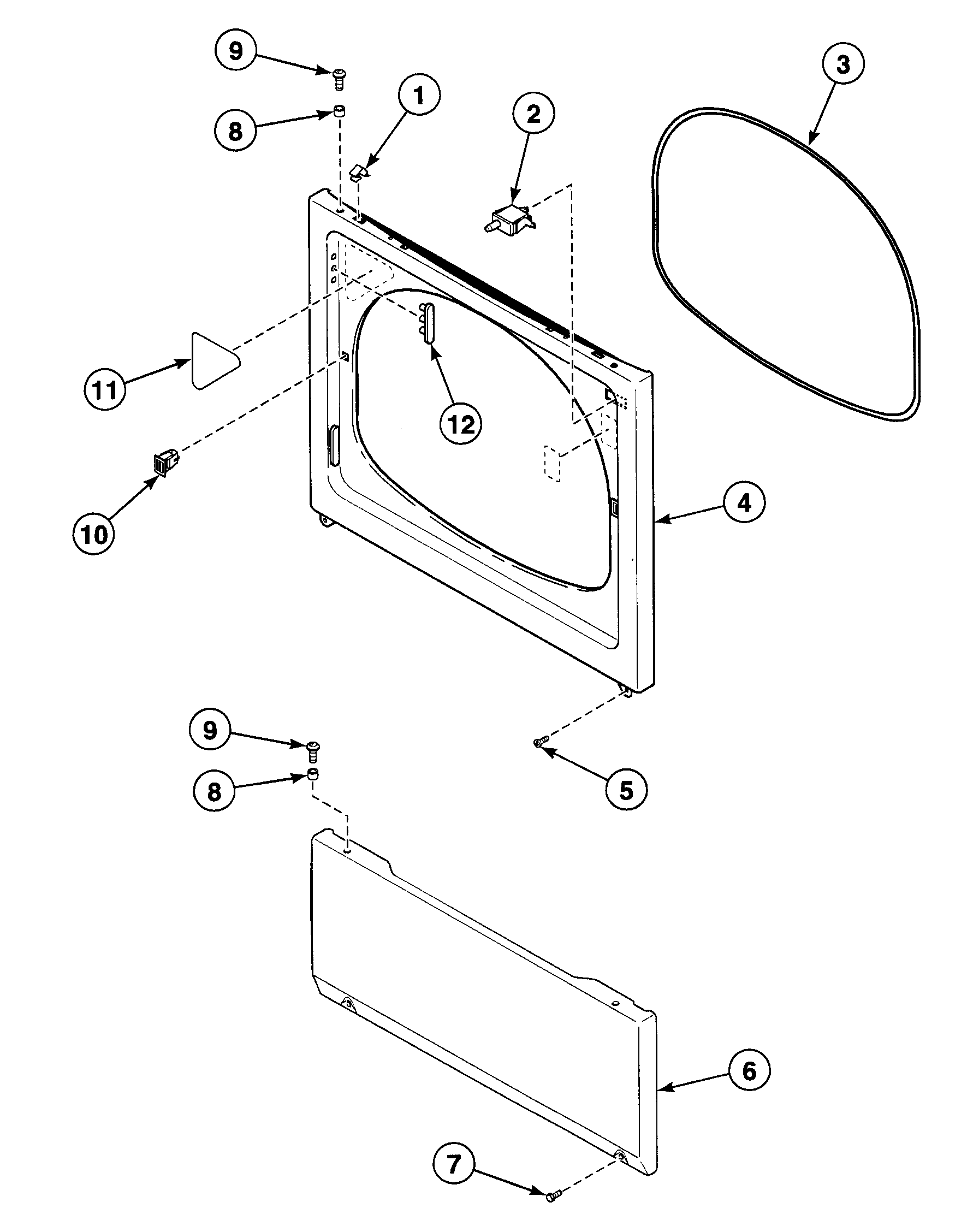 Speed Queen SDE907QF1724 front panel diagram