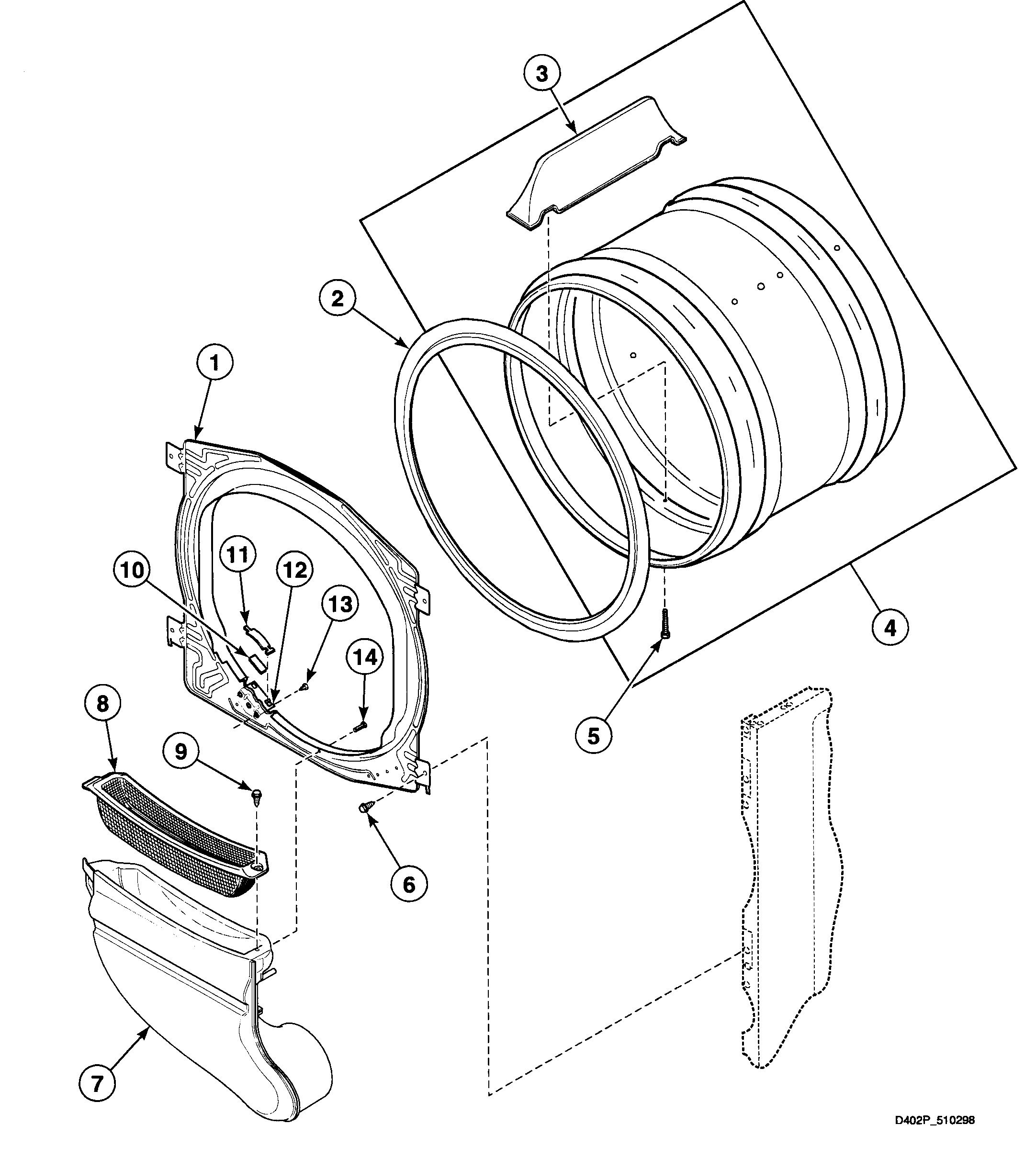 Speed Queen SDE907QF1724 cylinder diagram
