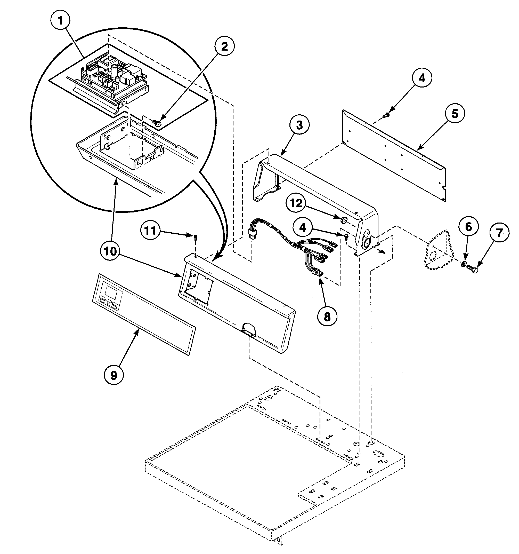 Speed Queen SDE707LF1500 control panel diagram