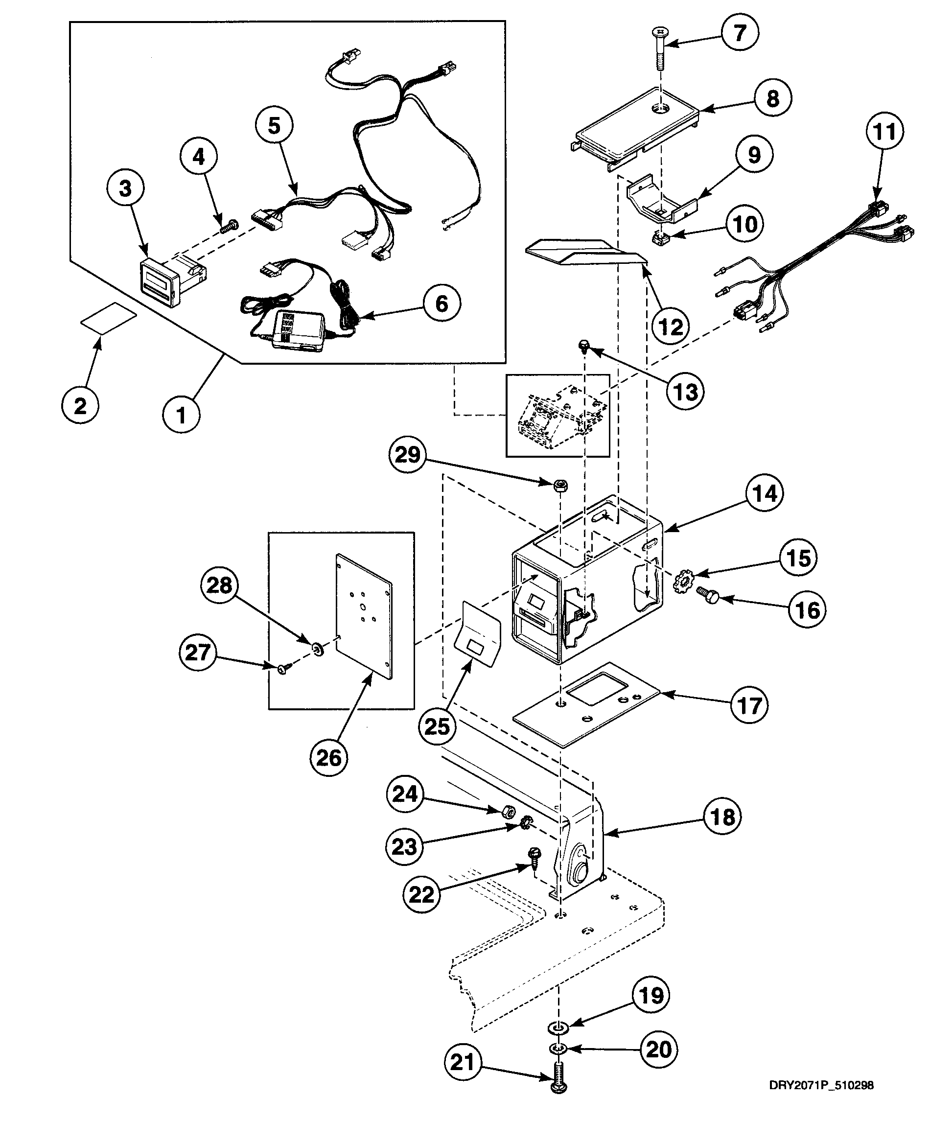 Speed Queen SDE707LF1500 card reader diagram
