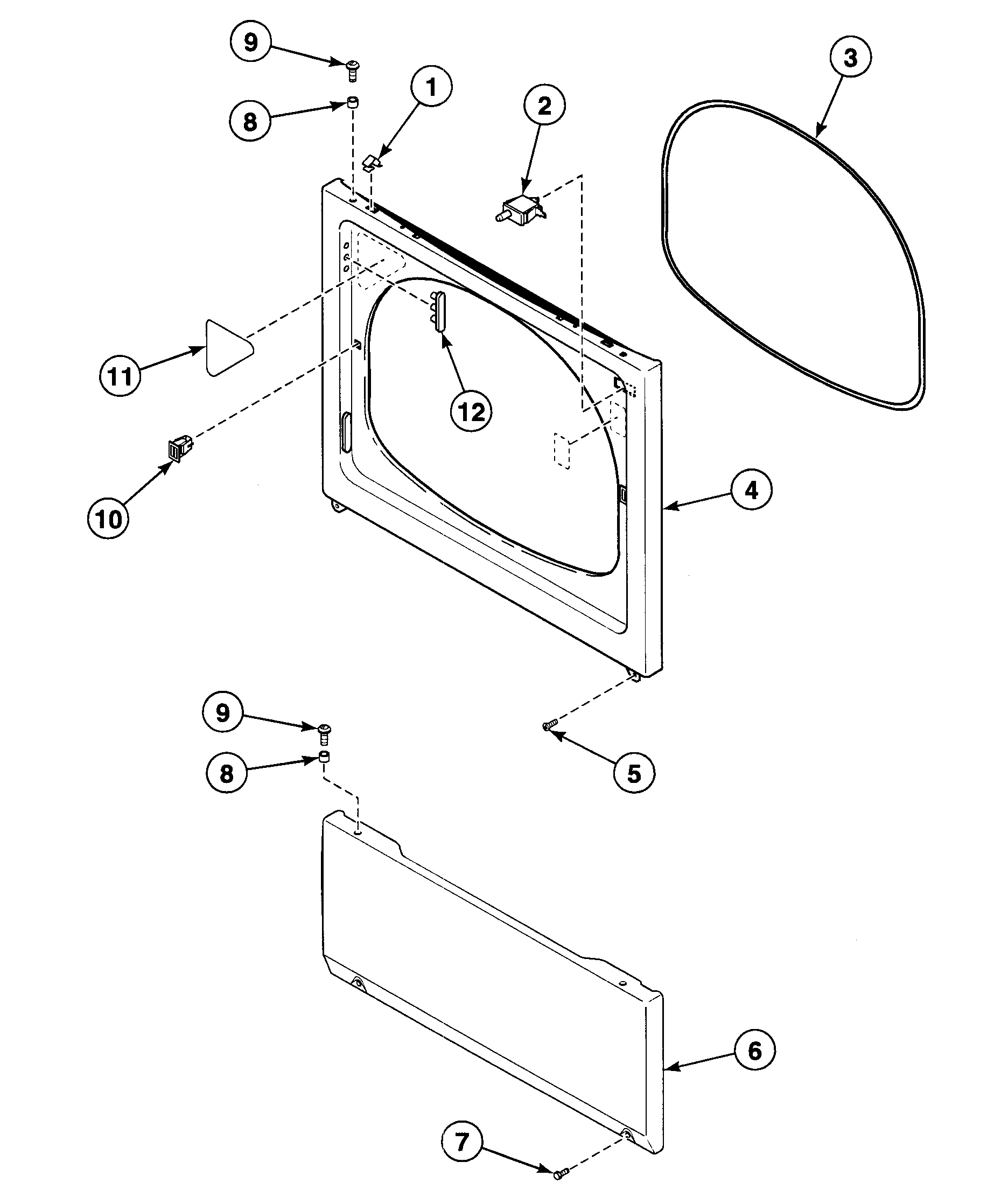 Speed Queen SDE707LF1500 front panel diagram