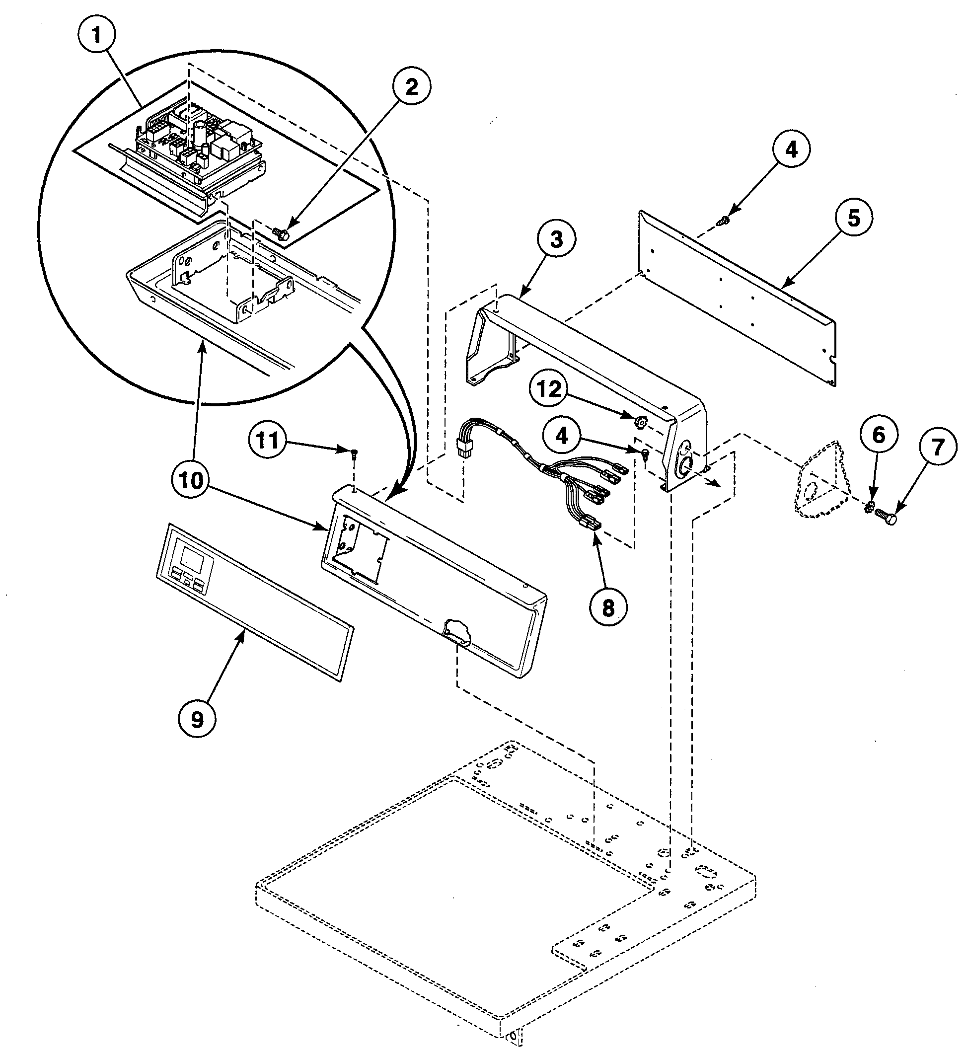 Speed Queen SDE607LF1500 control assy diagram