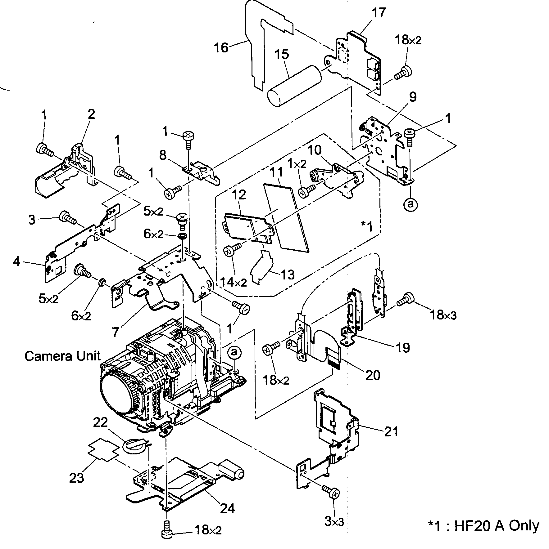 Canon HF20A cabinet 2 diagram