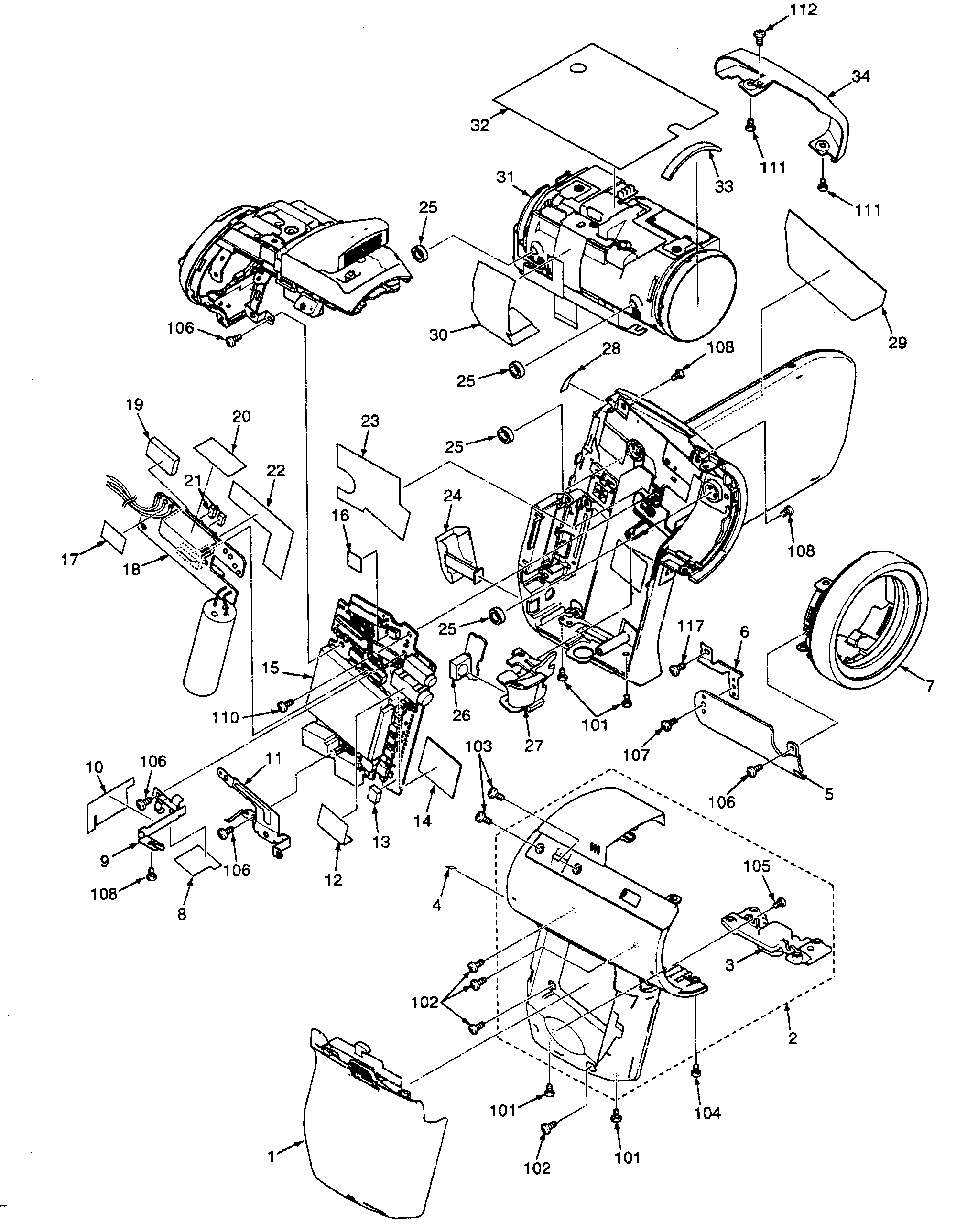 Sanyo VPC-HD1010 cabinet 1 diagram
