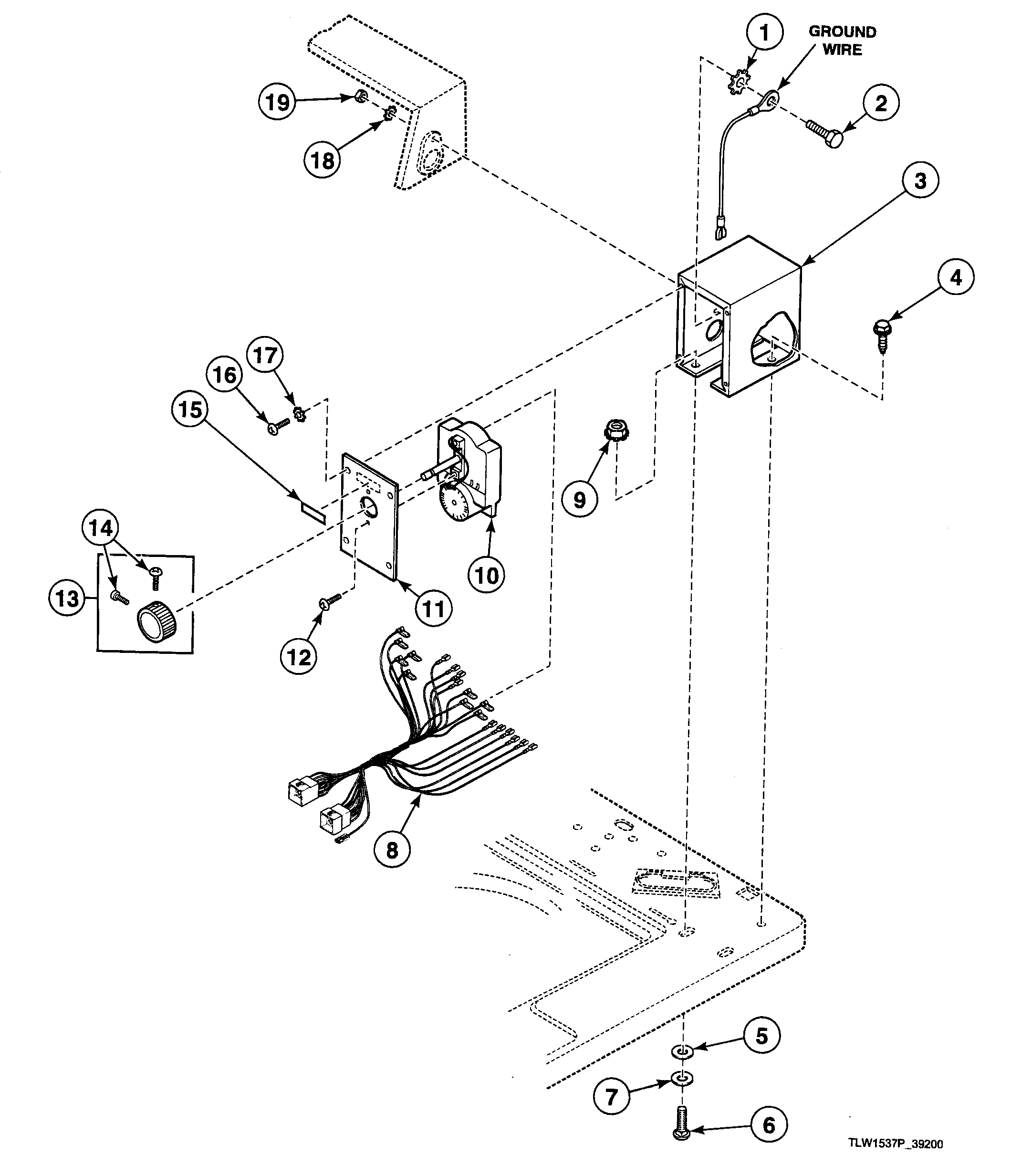 Speed Queen SWT021LN timer assy diagram
