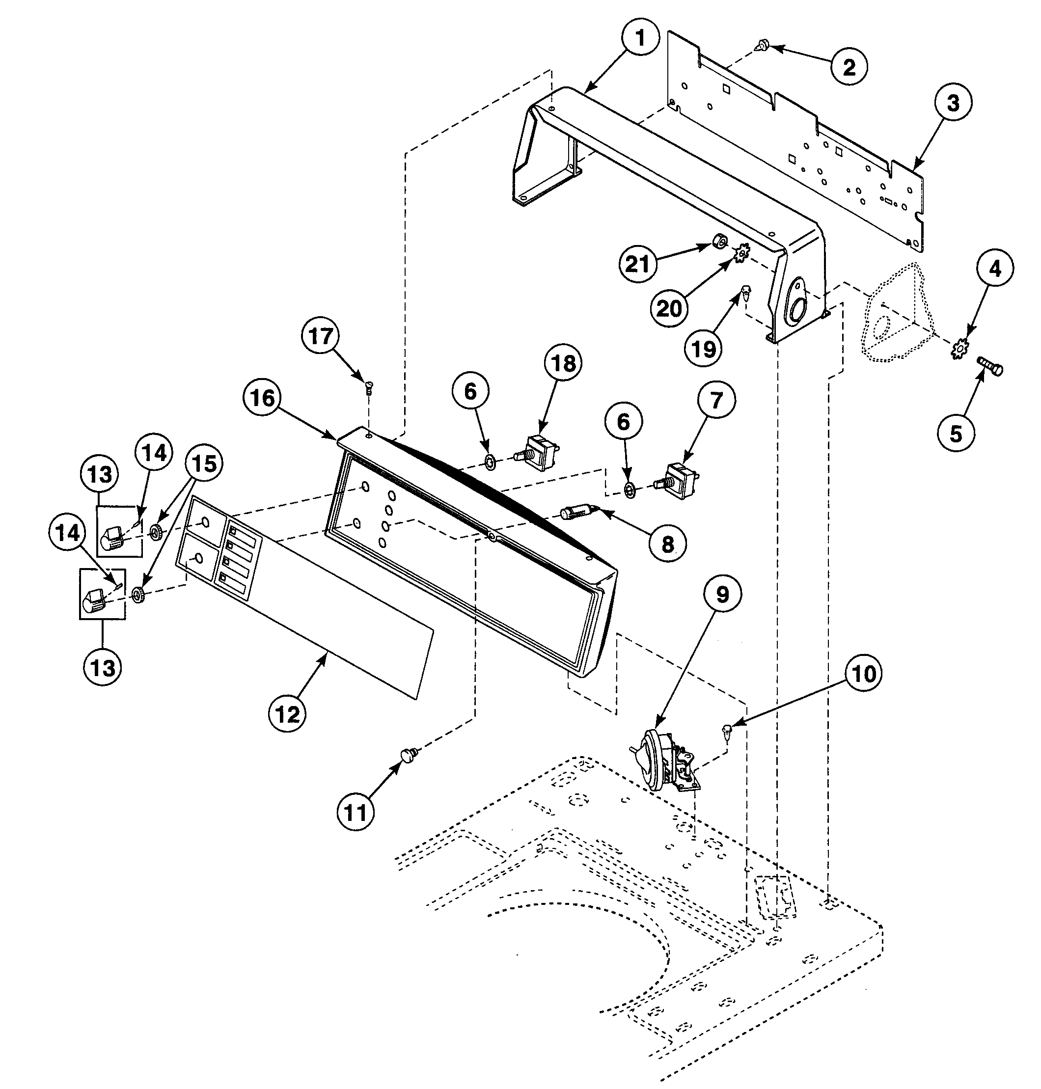 Speed Queen SWT021LN control panel diagram