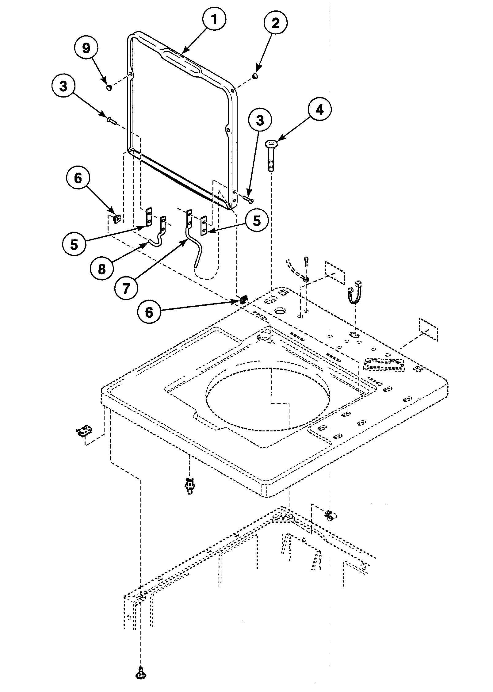 Speed Queen SWT021LN lid assy diagram