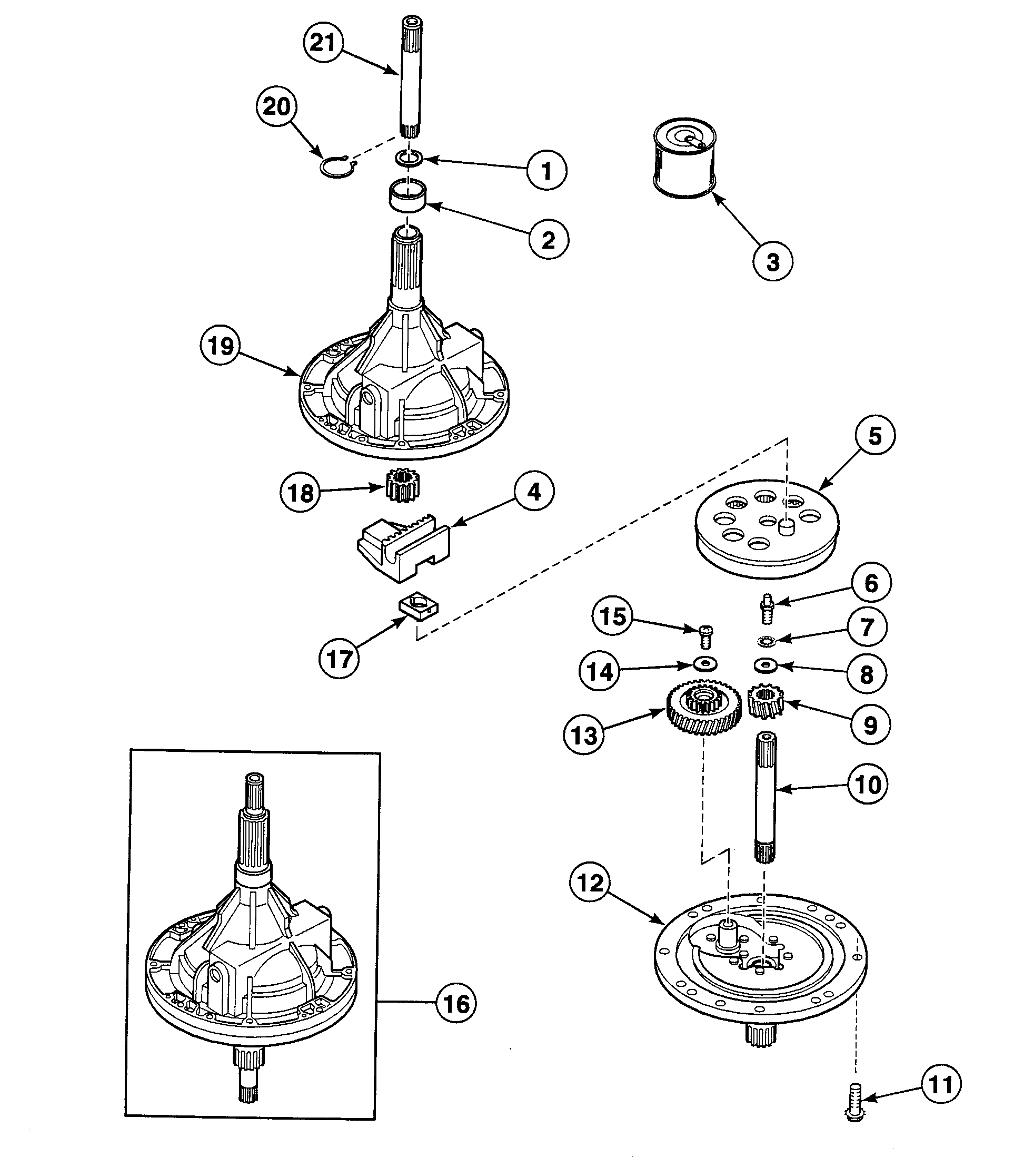 Speed Queen SWT021LN transmission diagram