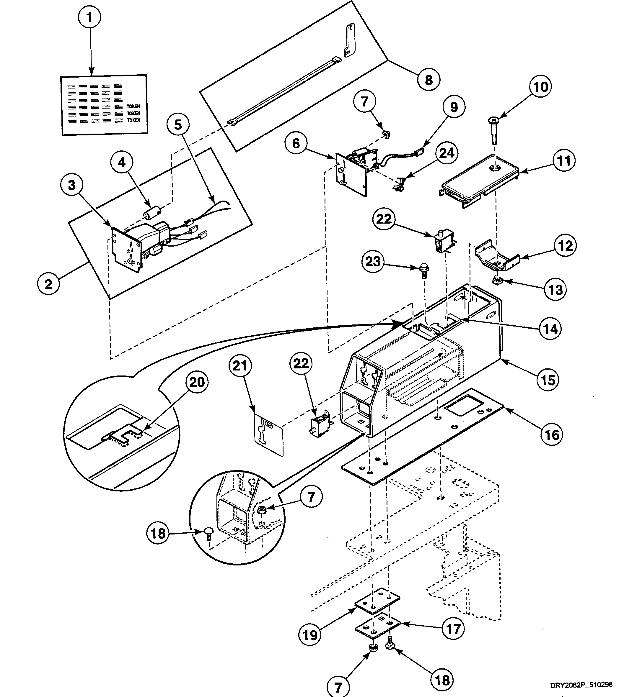 Speed Queen SDE407LF meter case diagram