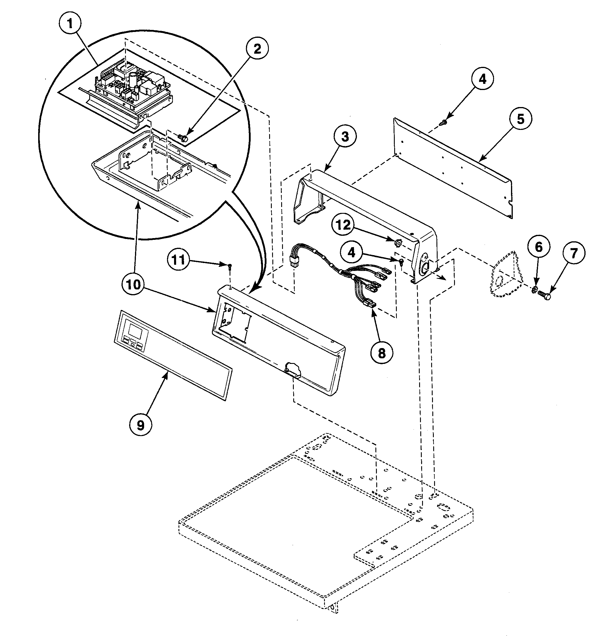 Speed Queen SDE507LF control panel diagram