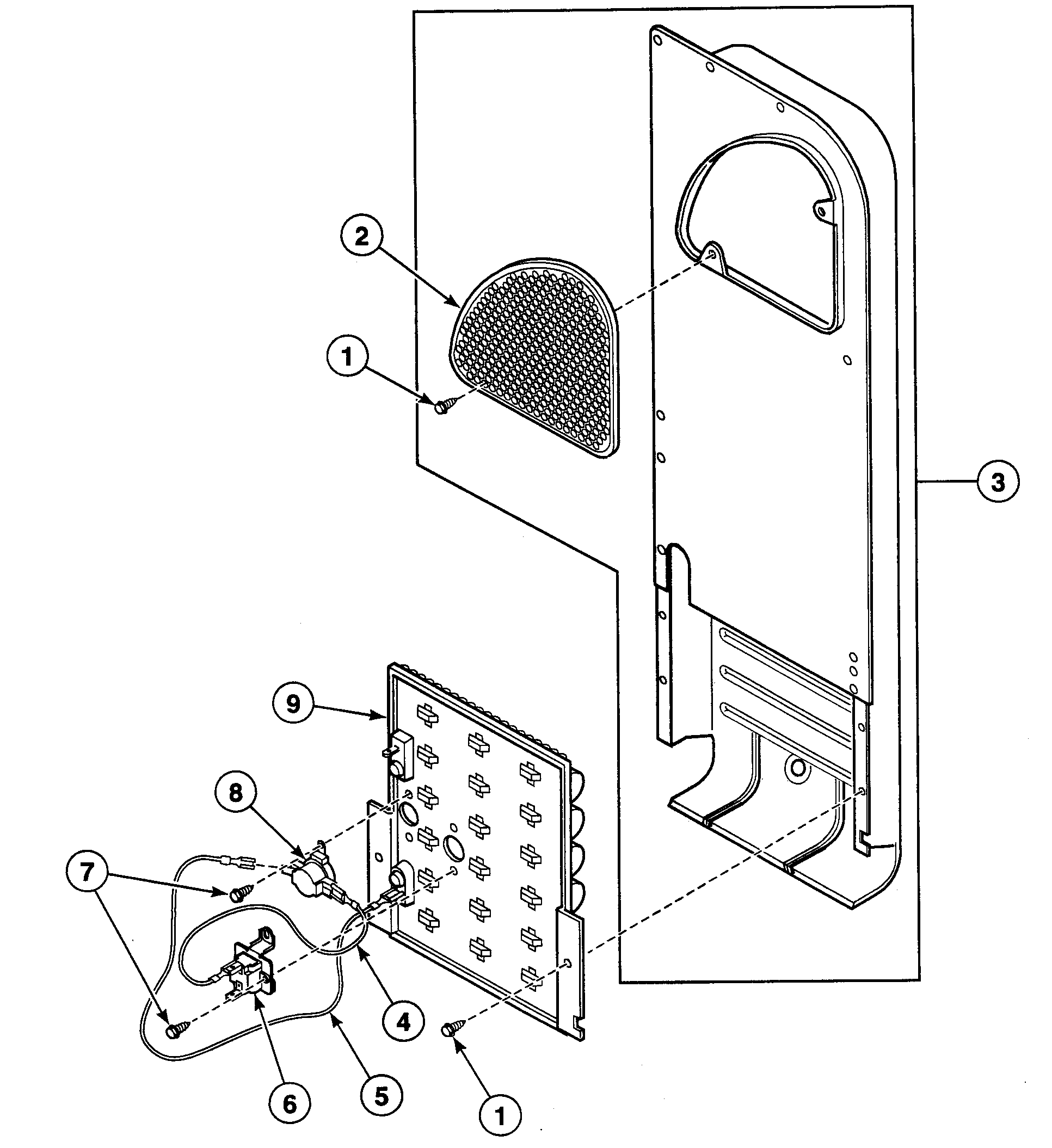Speed Queen SDE507LF heater assy diagram