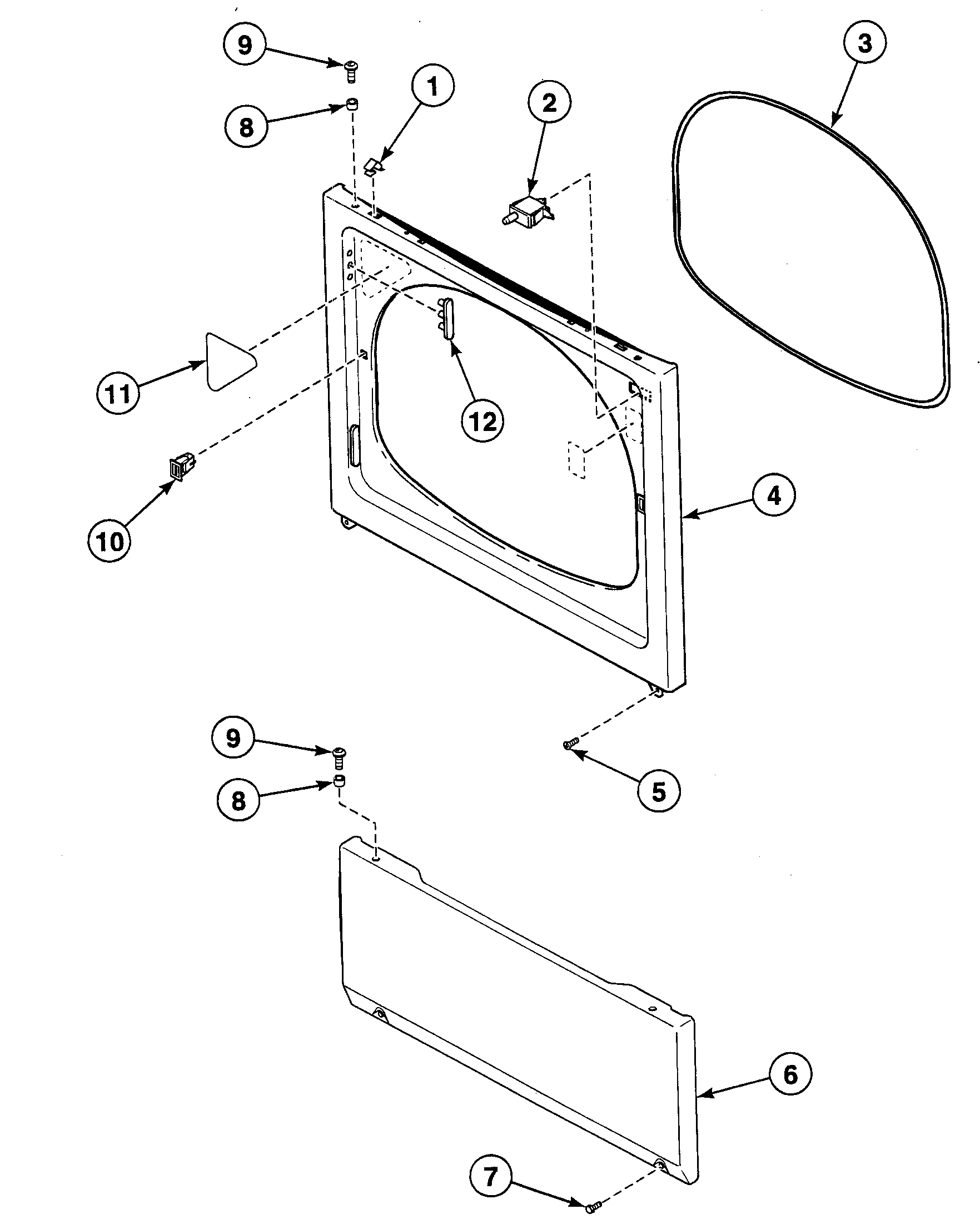 Speed Queen SDE507WF1500 front panel diagram