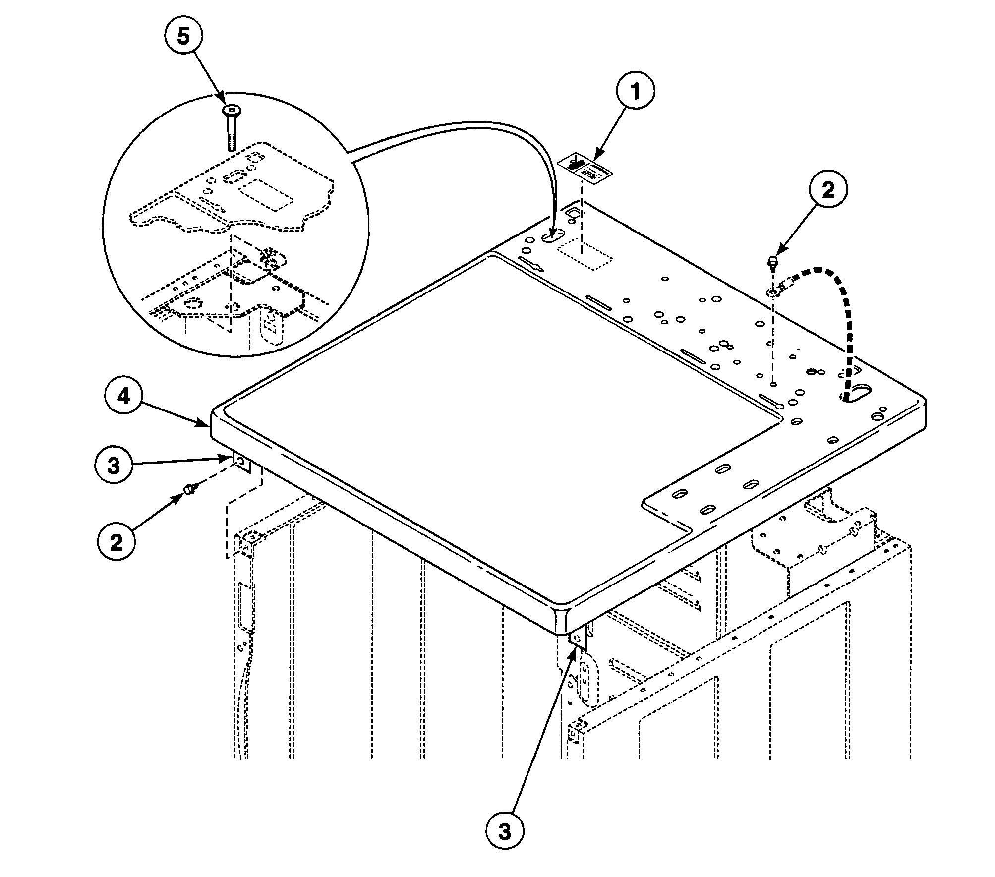Speed Queen SDEA07WJ cabinet top diagram