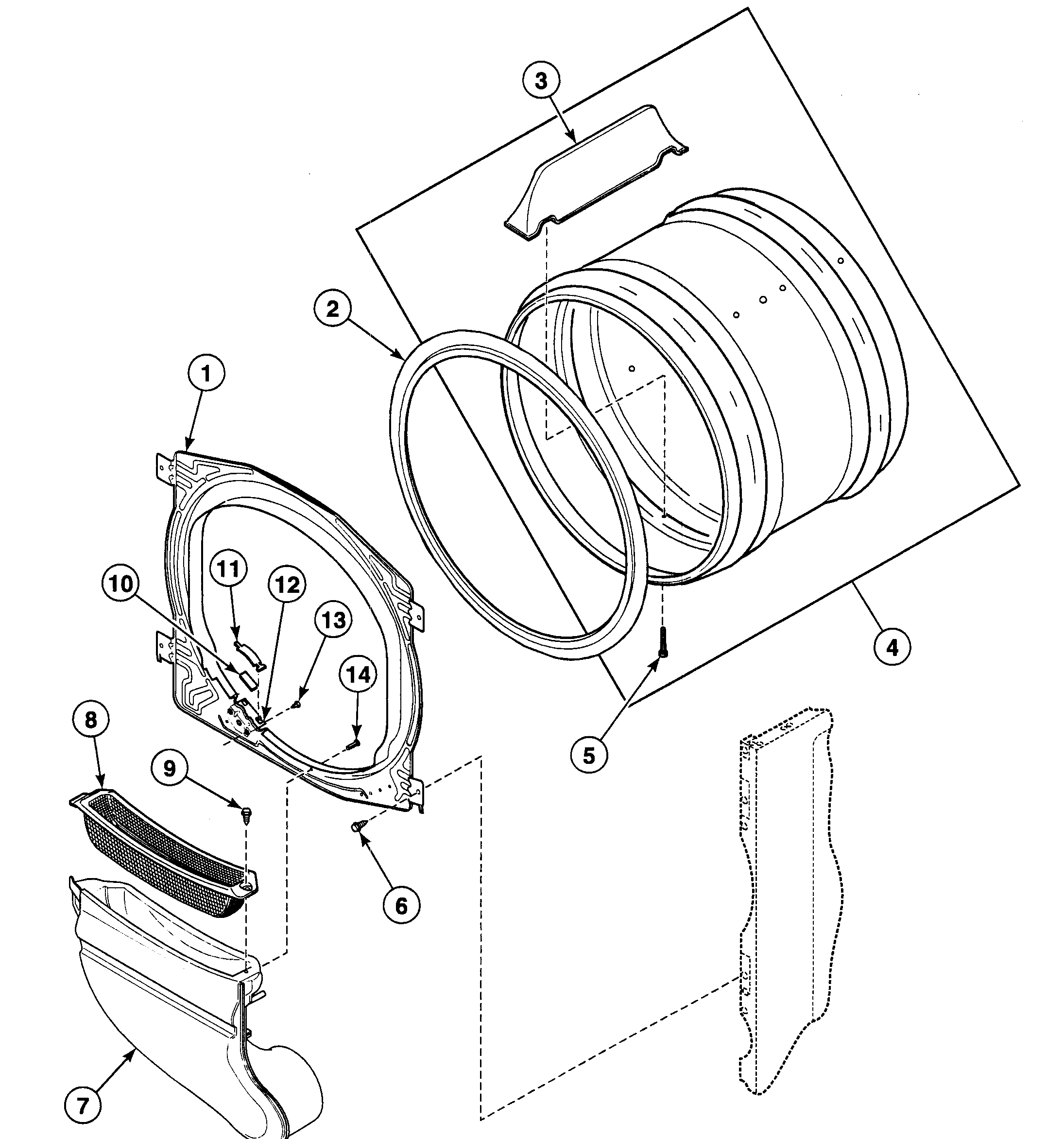 Speed Queen SDEA07WJ cylinder diagram