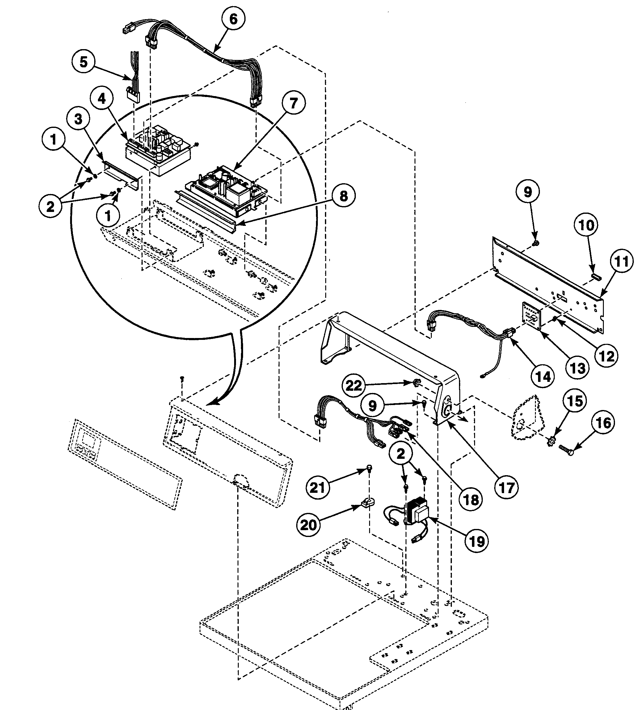 Speed Queen SDEH07WJ controls diagram
