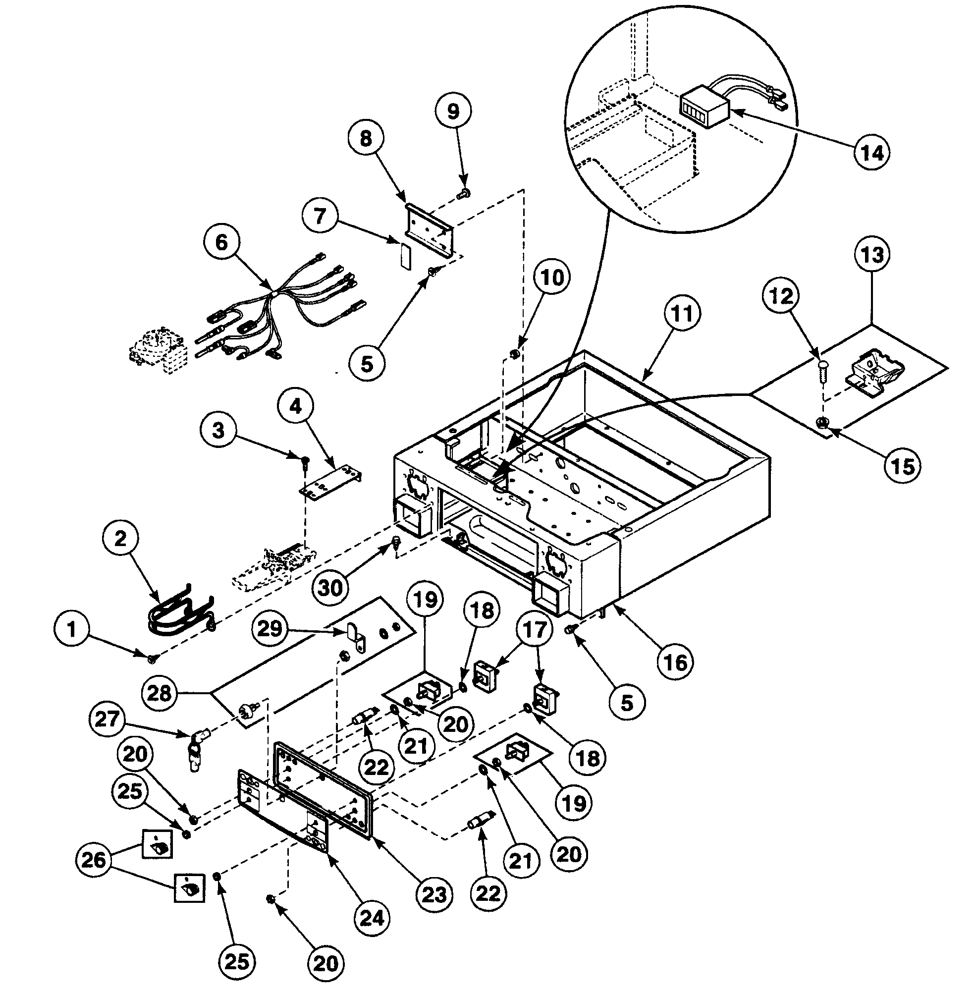 Speed Queen SSE107QF1500 control panel diagram