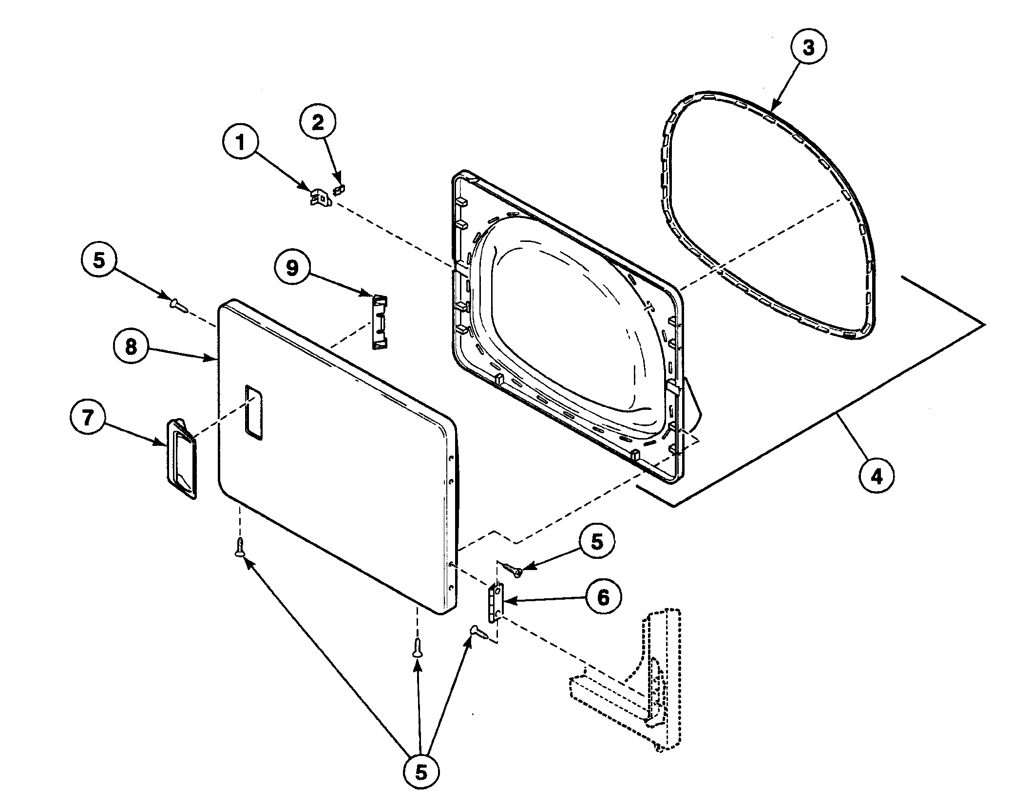 Speed Queen SSE107LF99L7 door assy diagram