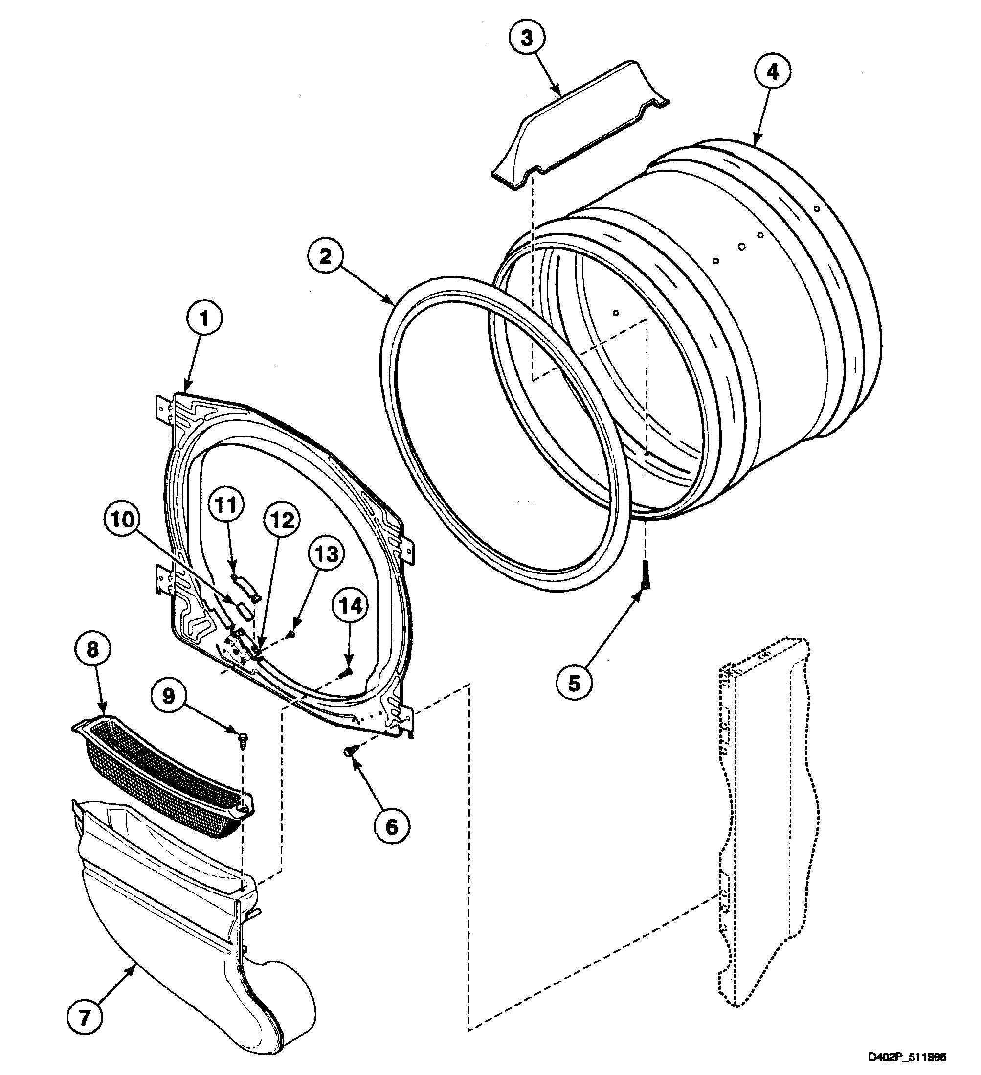 Speed Queen SSE107QF99L7 cylinder diagram