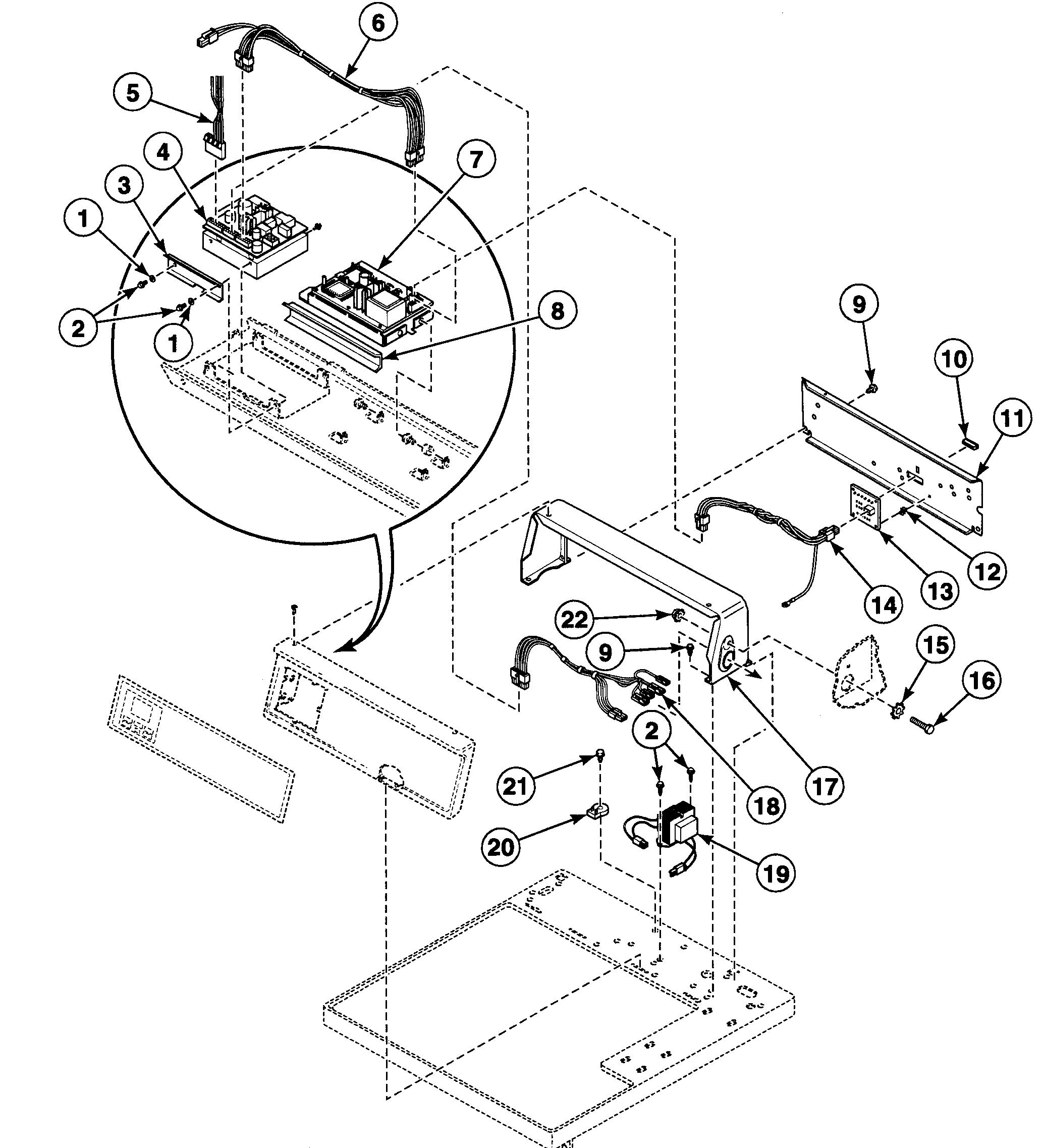 Speed Queen SDET07QF1500 controls assy diagram