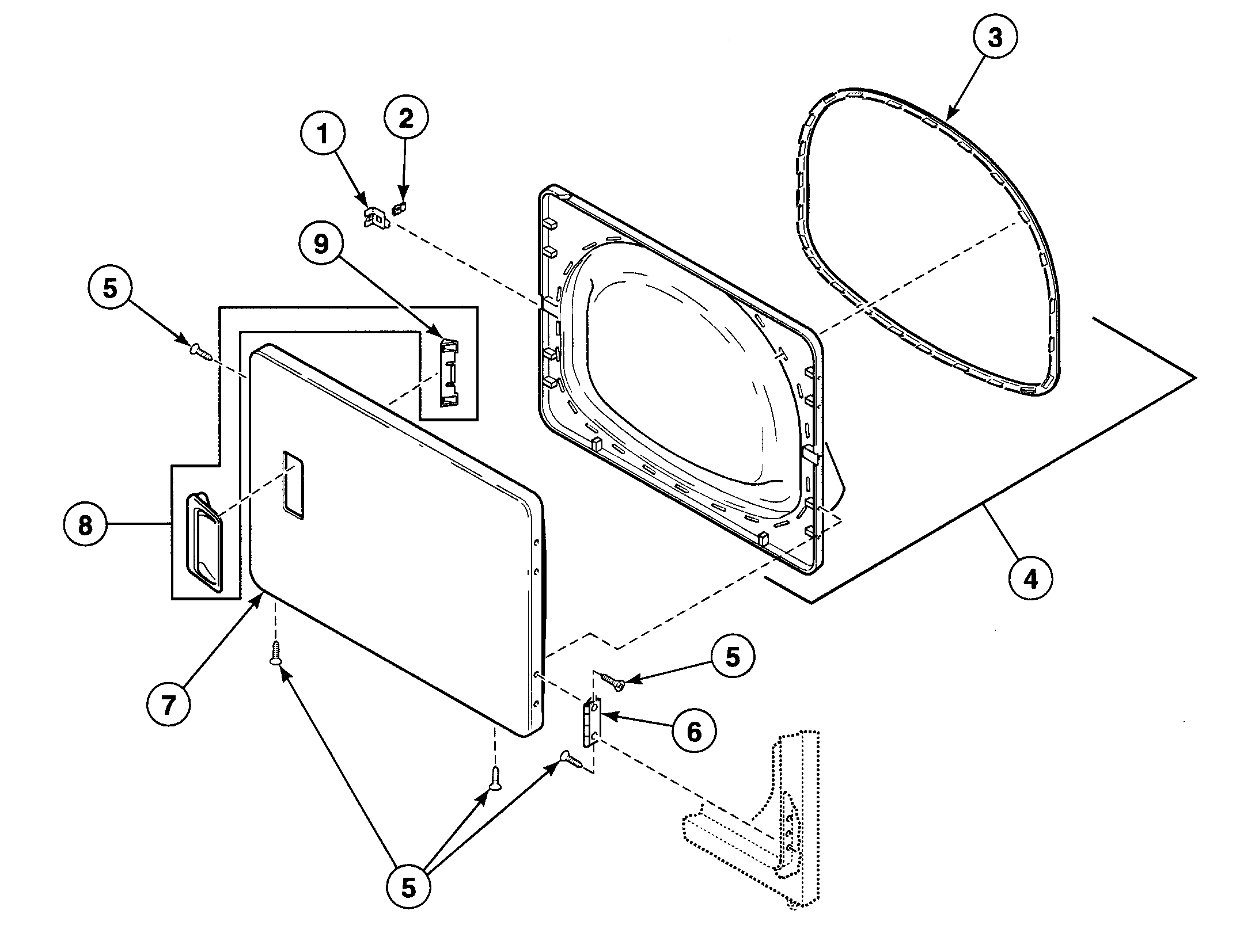 Speed Queen SDET07QF1500 door assy diagram
