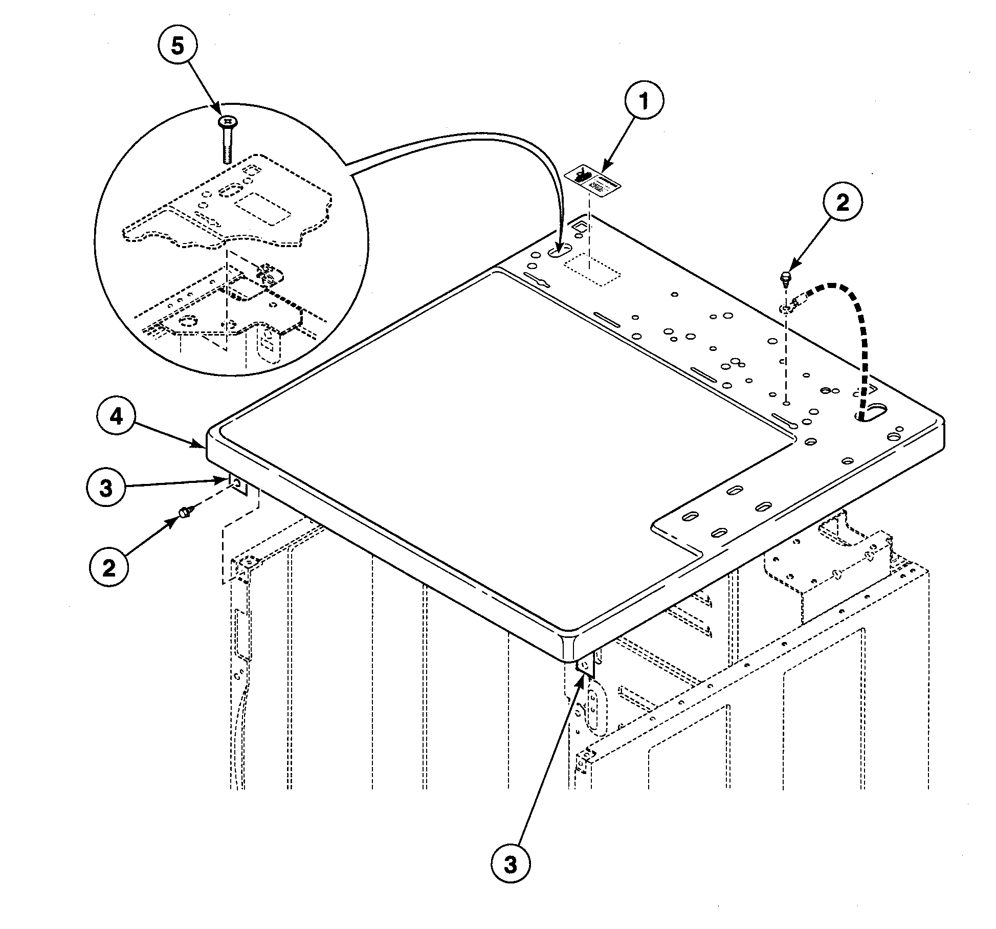 Speed Queen SDEZ07WF cabinet top diagram