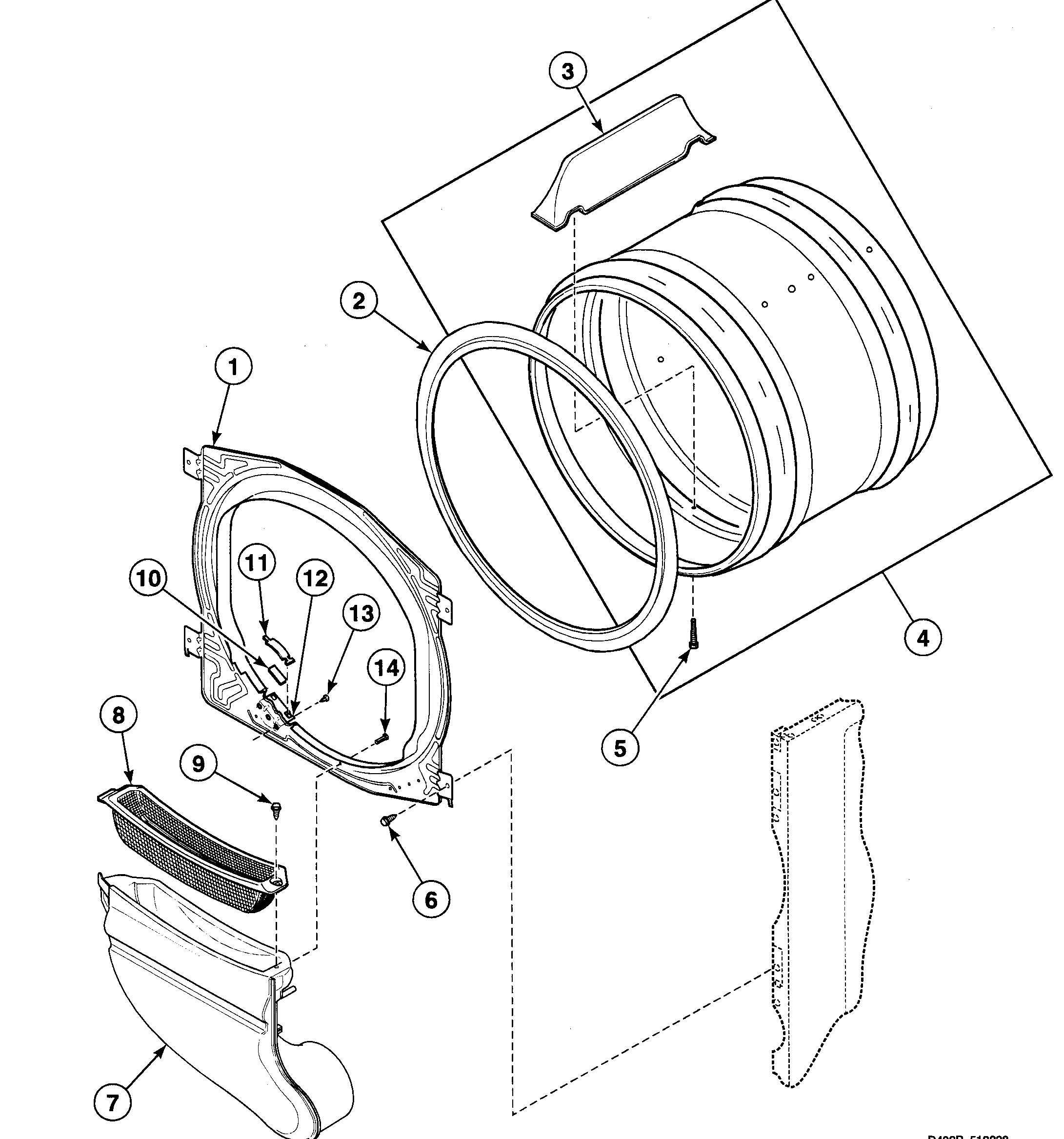 Speed Queen SDEZ07WF cylinder diagram