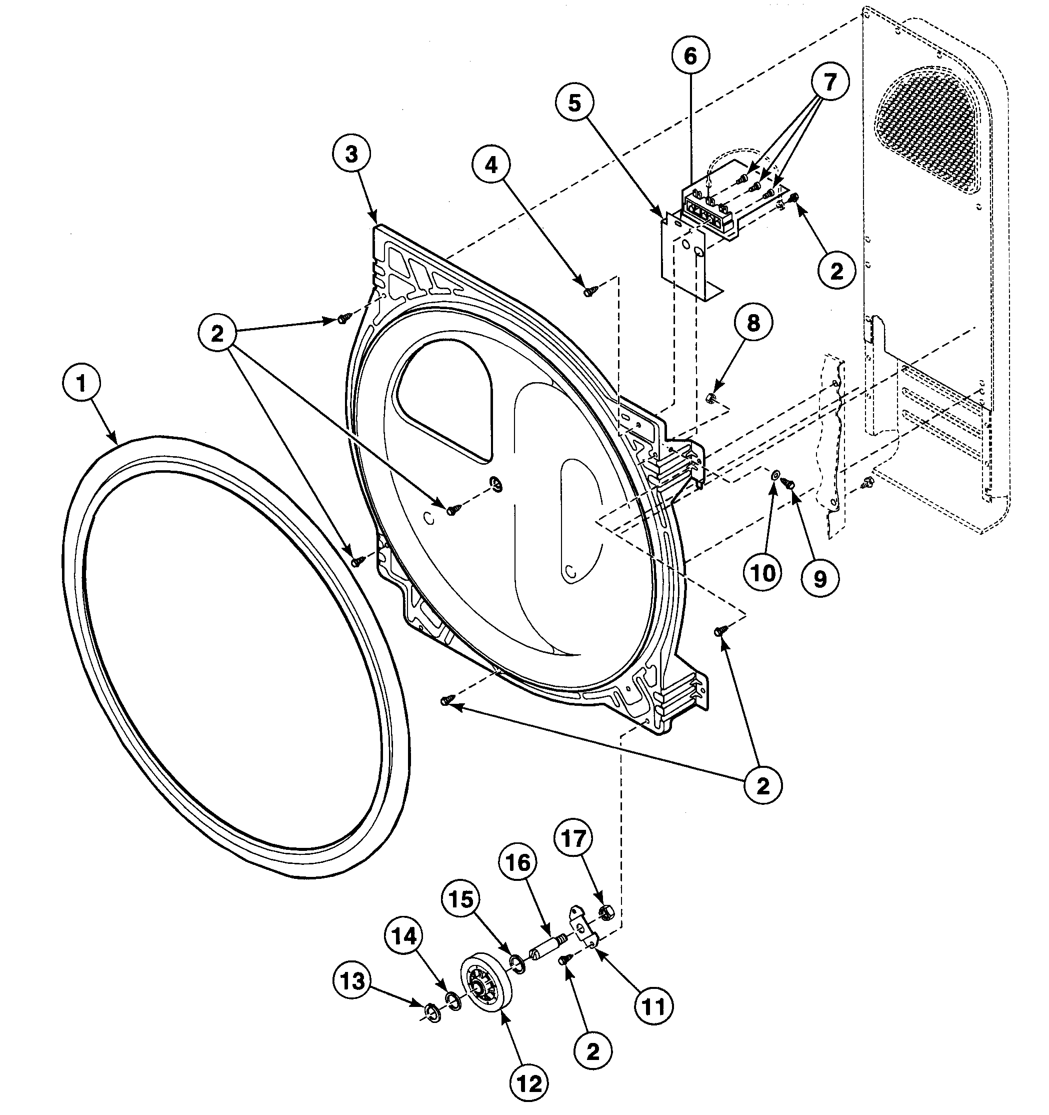 Speed Queen SDEZ07WF roller assy diagram