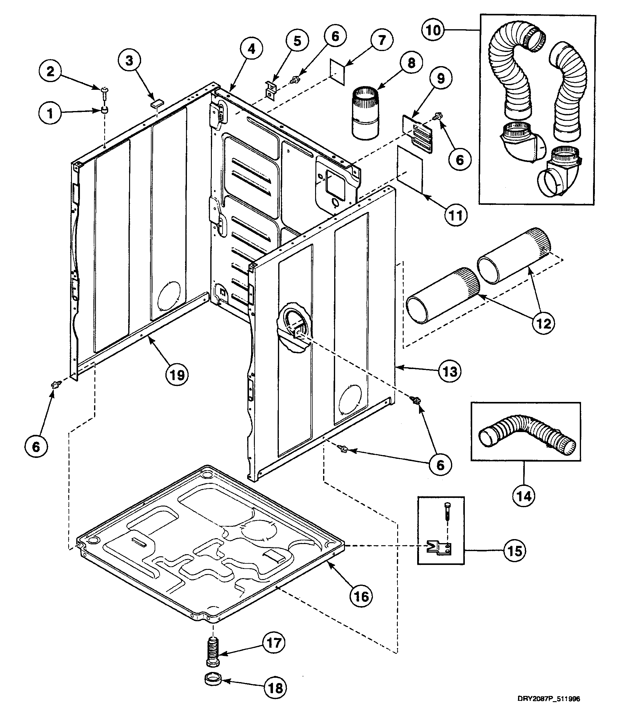Speed Queen SSE307LF1500 cabinet assy diagram
