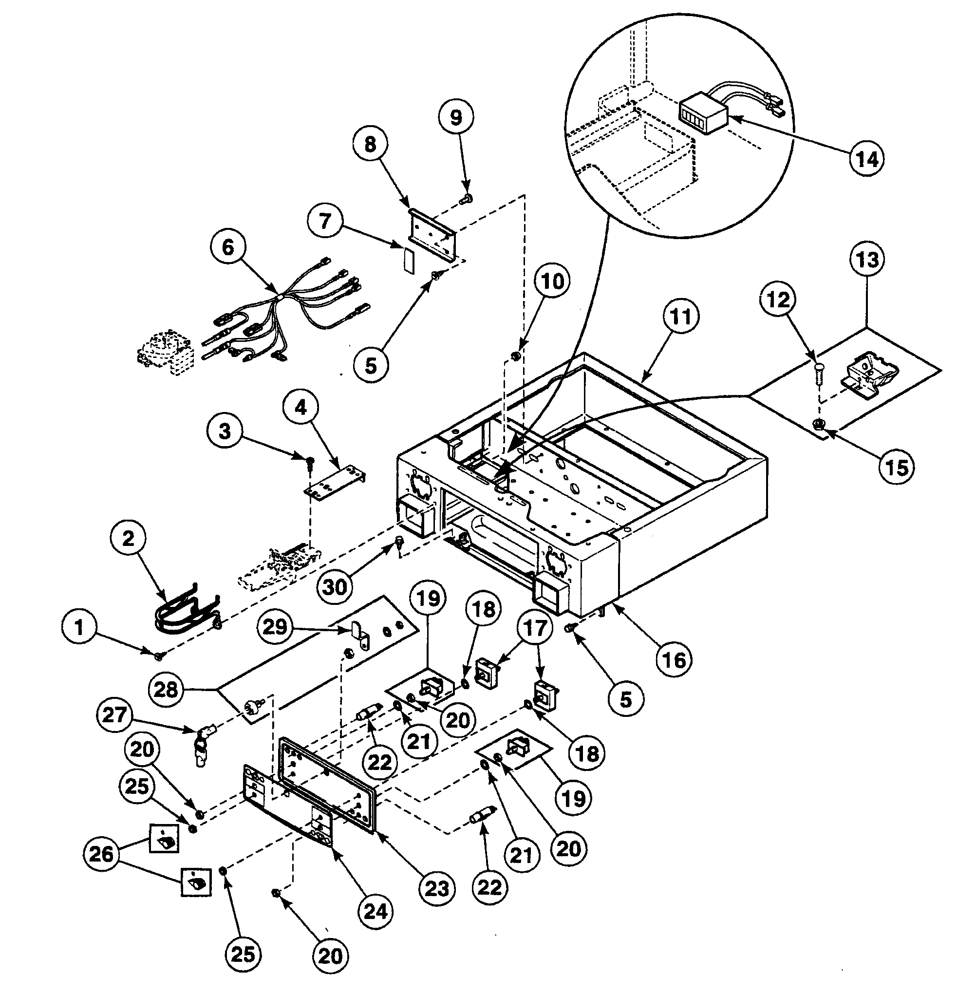 Speed Queen SSE307WF1500 control panel diagram