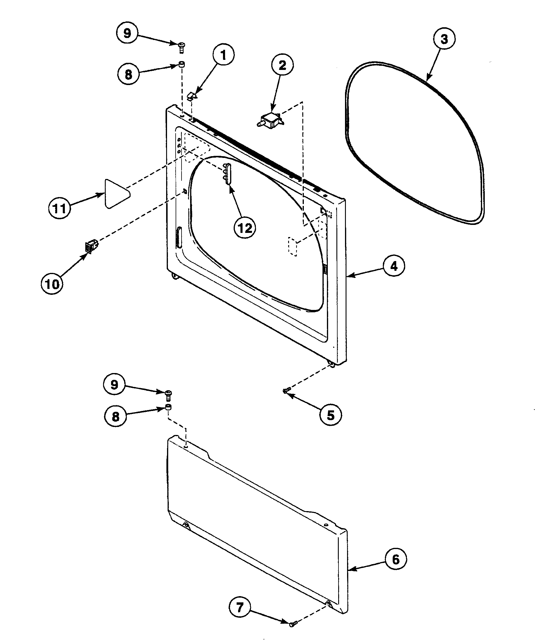 Speed Queen SSE307WF1500 front panel diagram