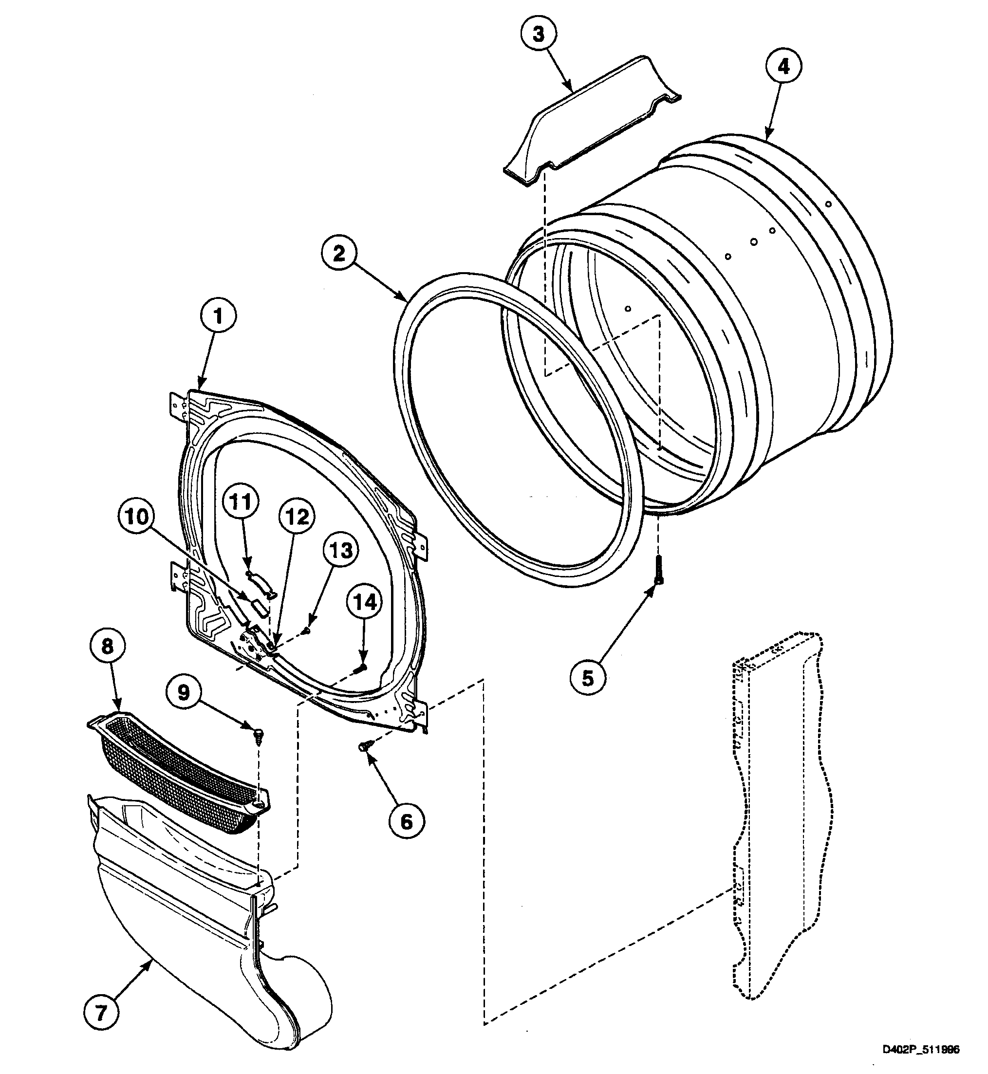 Speed Queen SSE117WF cylinder diagram