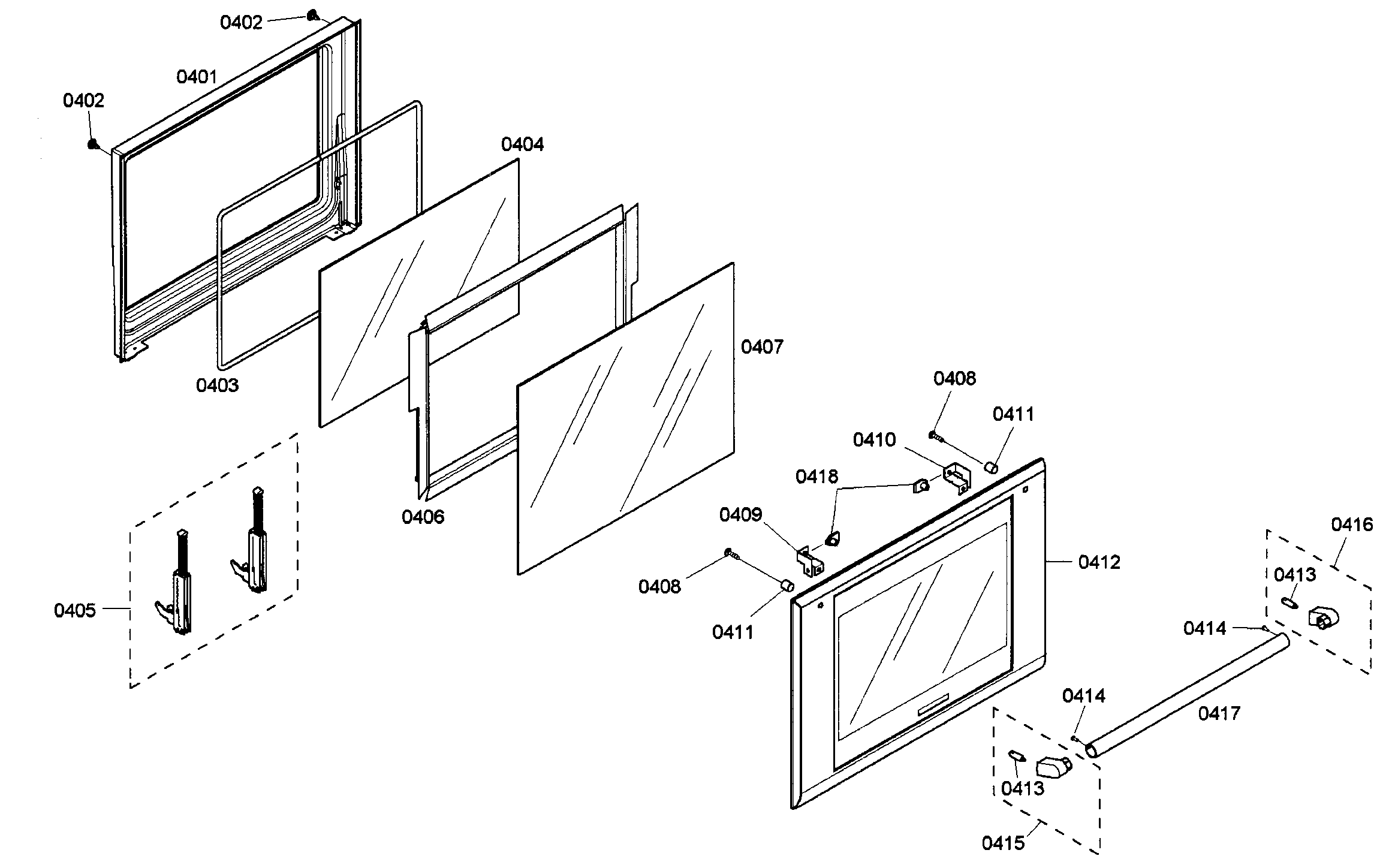 Thermador ME301EP01 door assy diagram