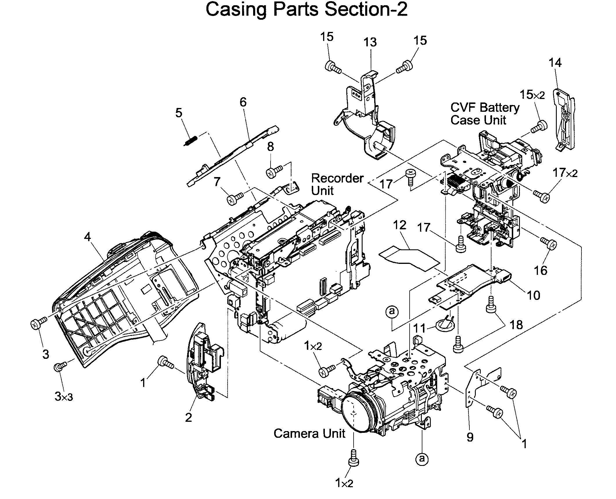 Canon HV40A casing parts 2 diagram