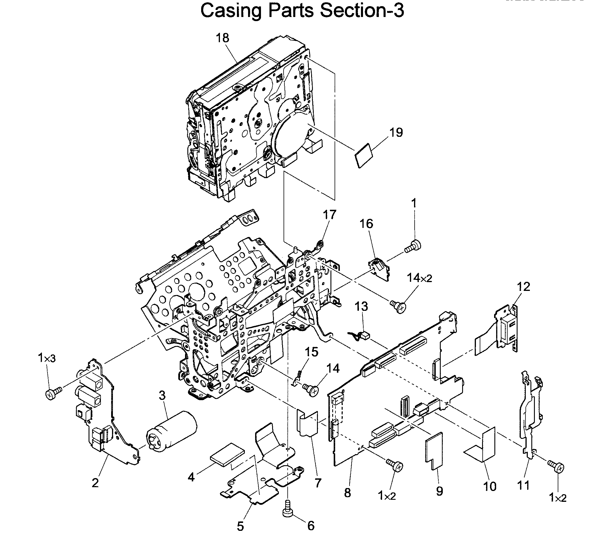 Canon HV40A casing parts 3 diagram