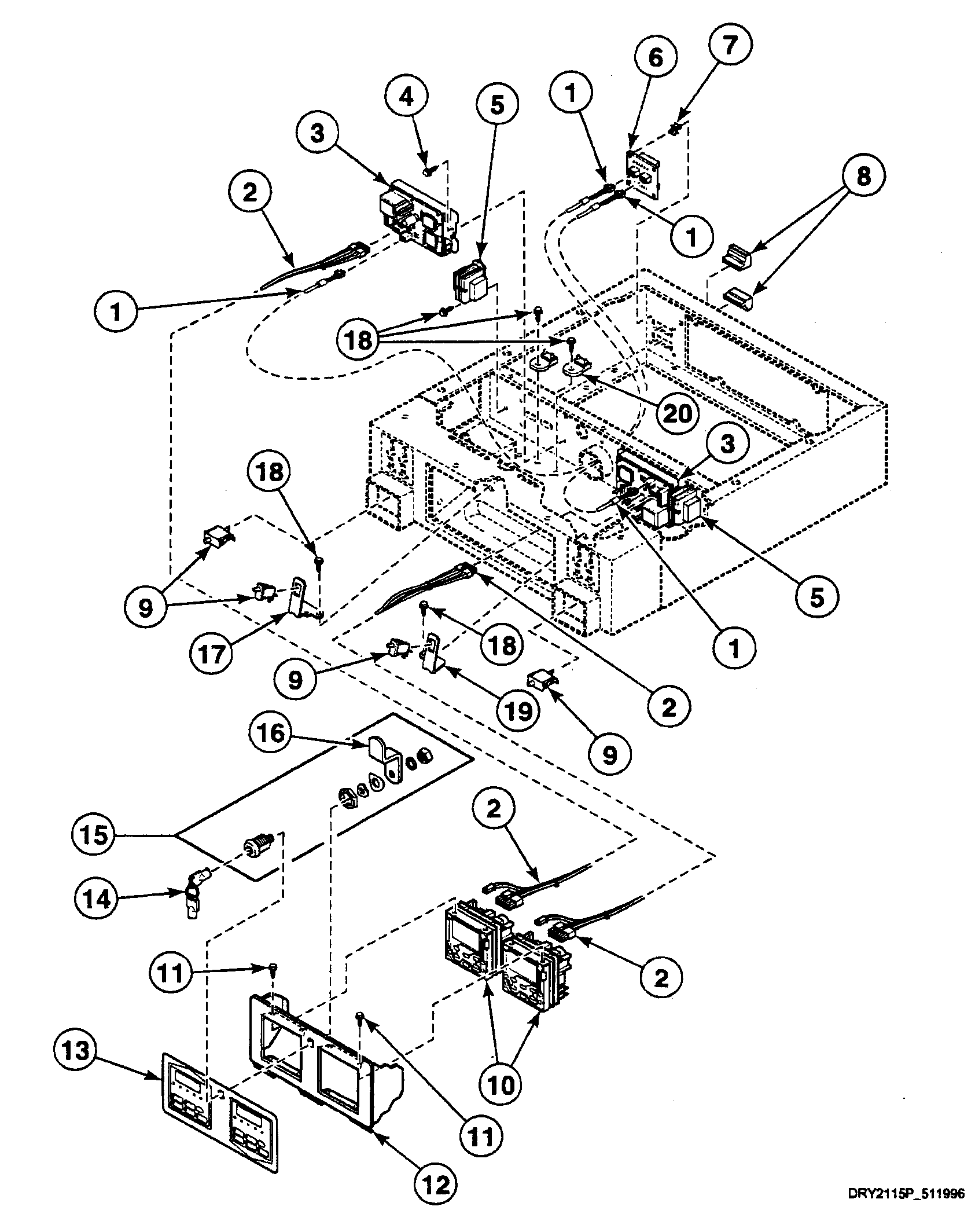 Speed Queen SSE417LF control panel diagram