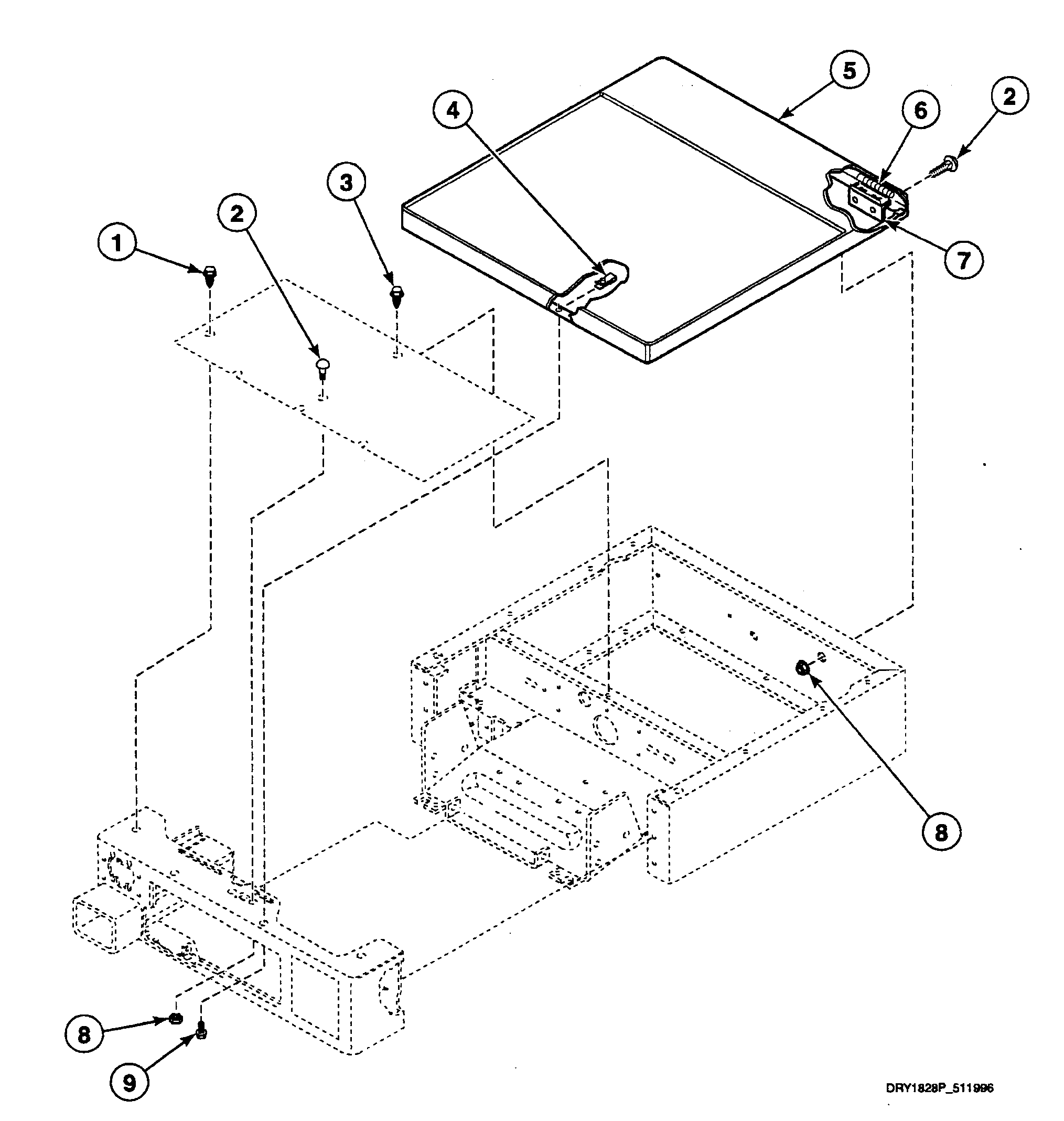 Speed Queen SSE517QF1500 cabinet top diagram