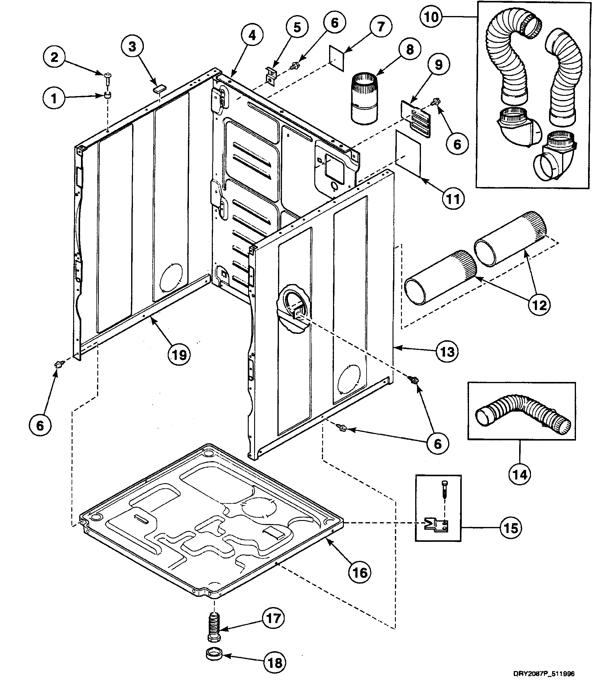 Speed Queen SSE517QF1500 cabinet assy diagram