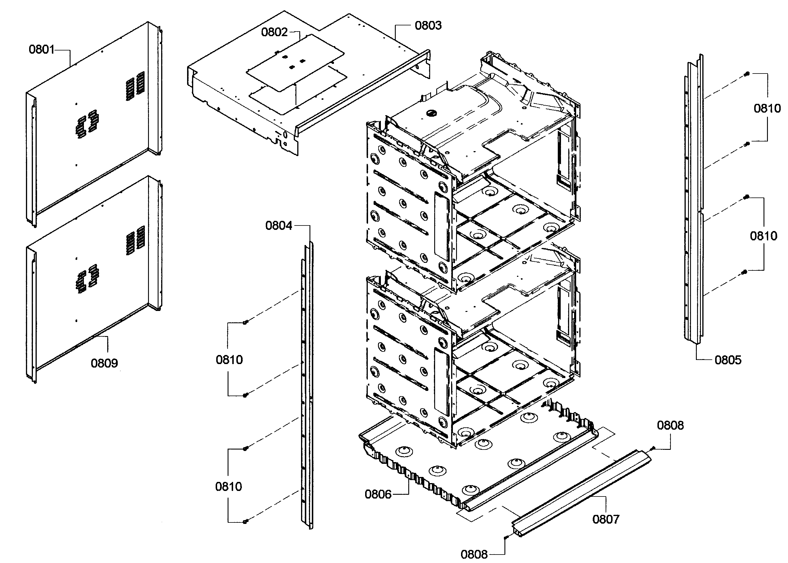 Thermador ME302EP01 cabinet assy diagram