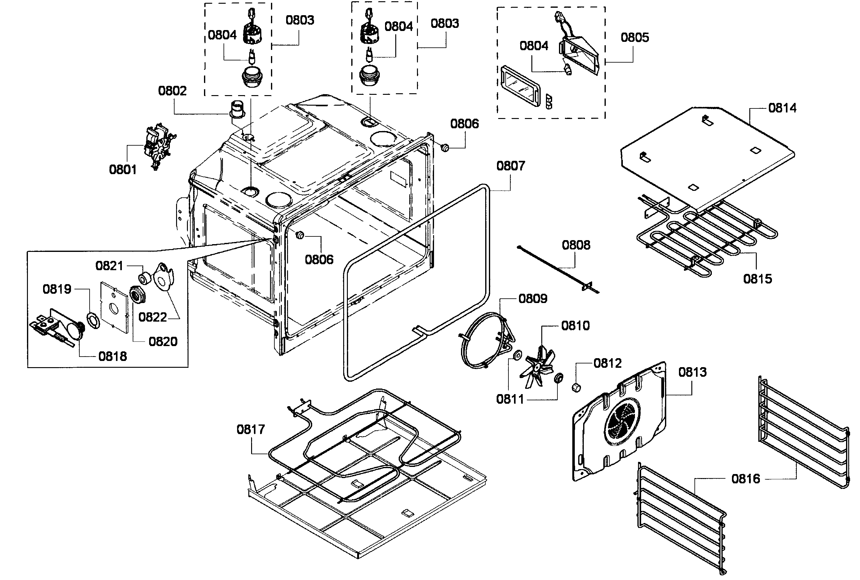 Thermador MEMCW301EP-03 oven assy diagram