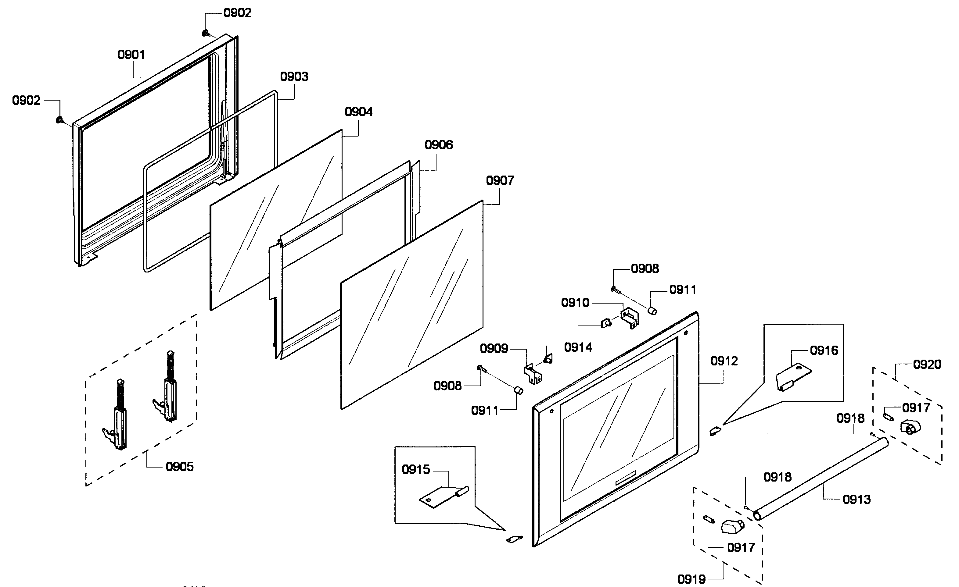 Thermador MEMCW301EP-03 oven door diagram