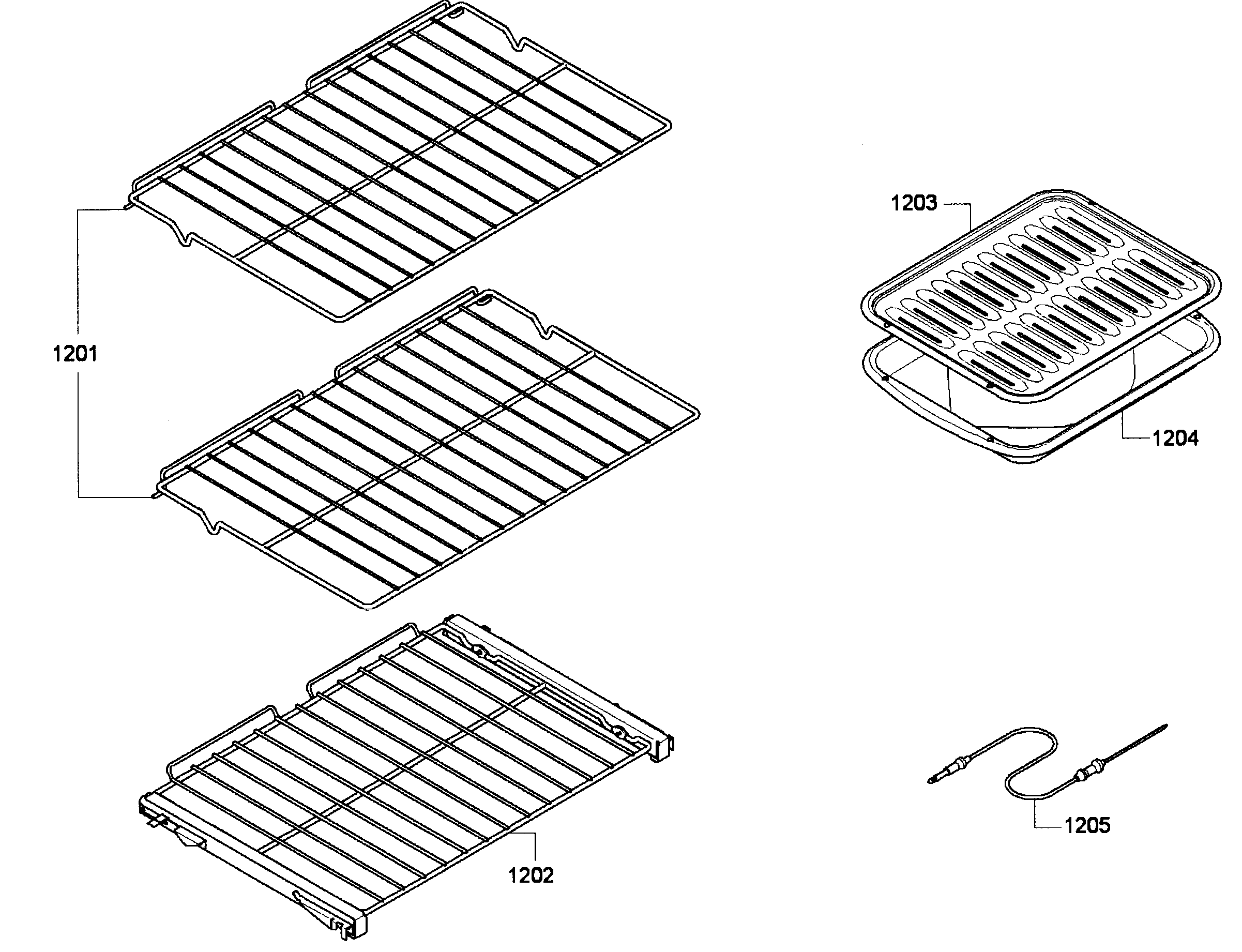 Thermador MEMCW301EP-03 racks assy diagram