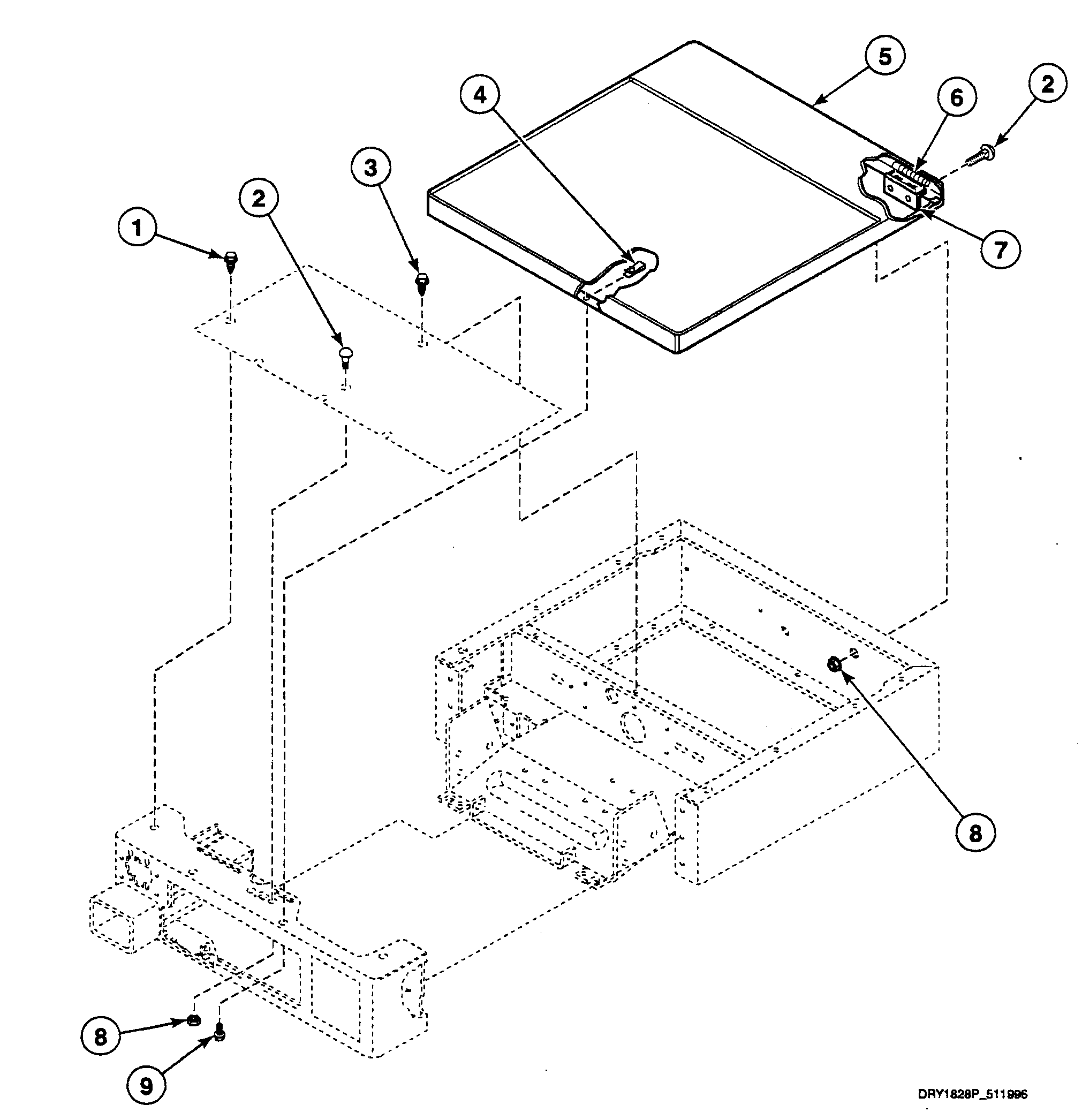 Speed Queen SSE717LF cabinet top diagram