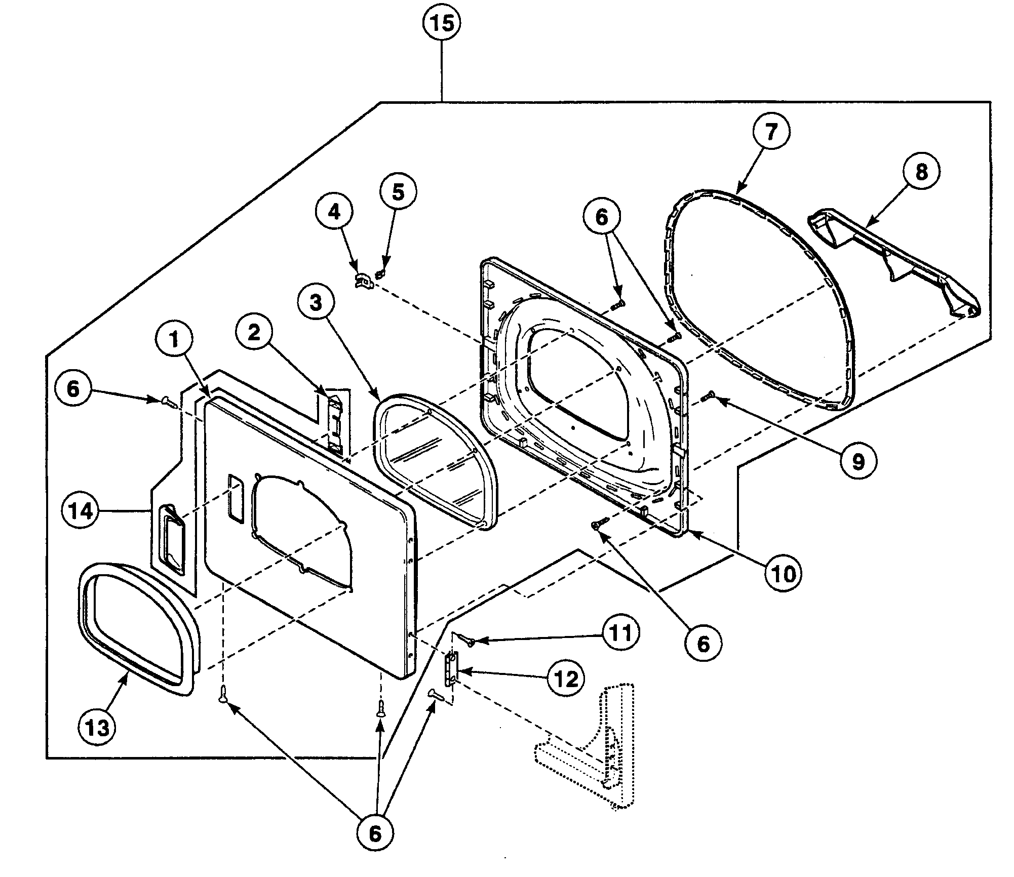 Speed Queen SSE717LF door assy diagram