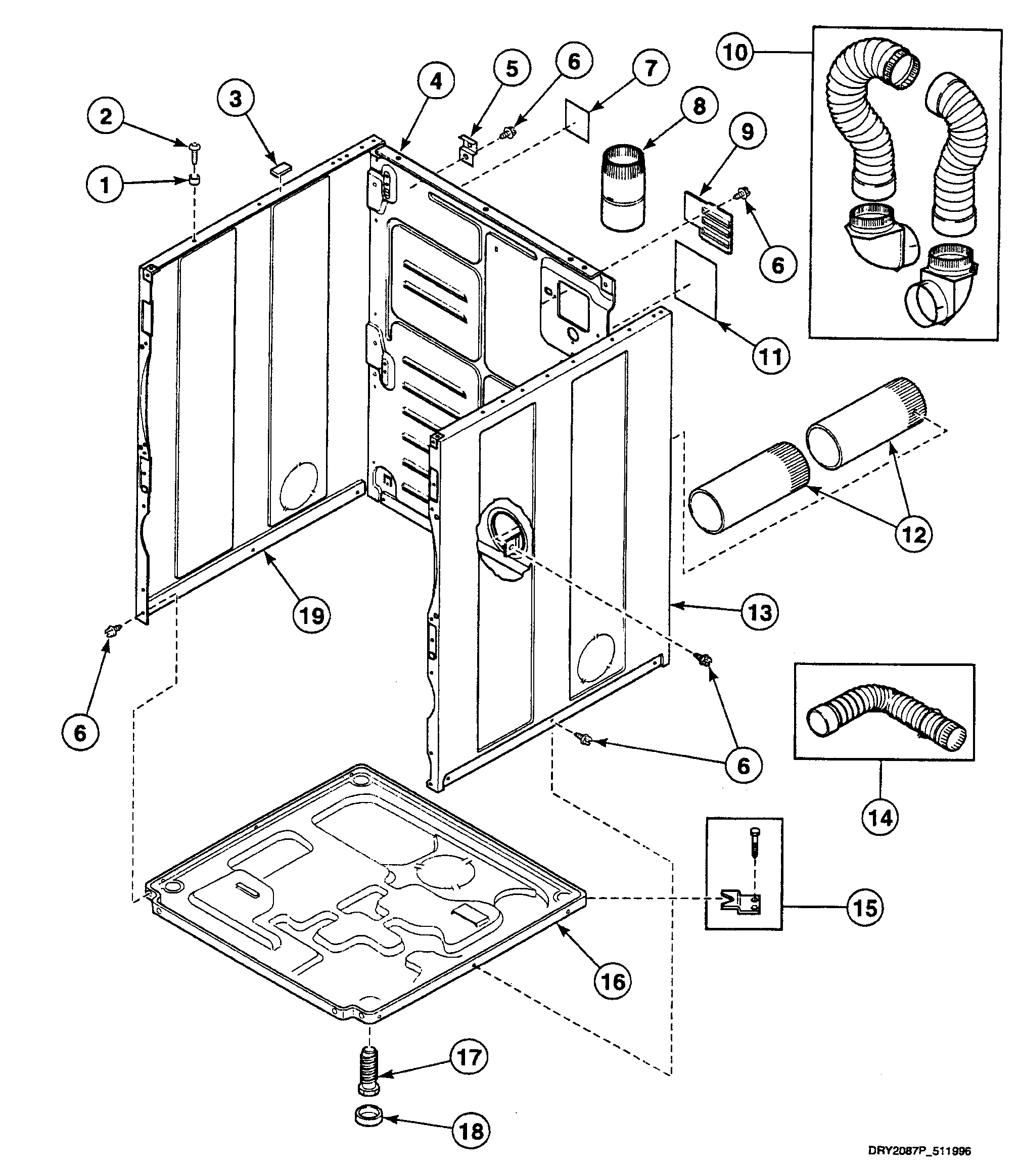Speed Queen SSE717LF cabinet assy diagram