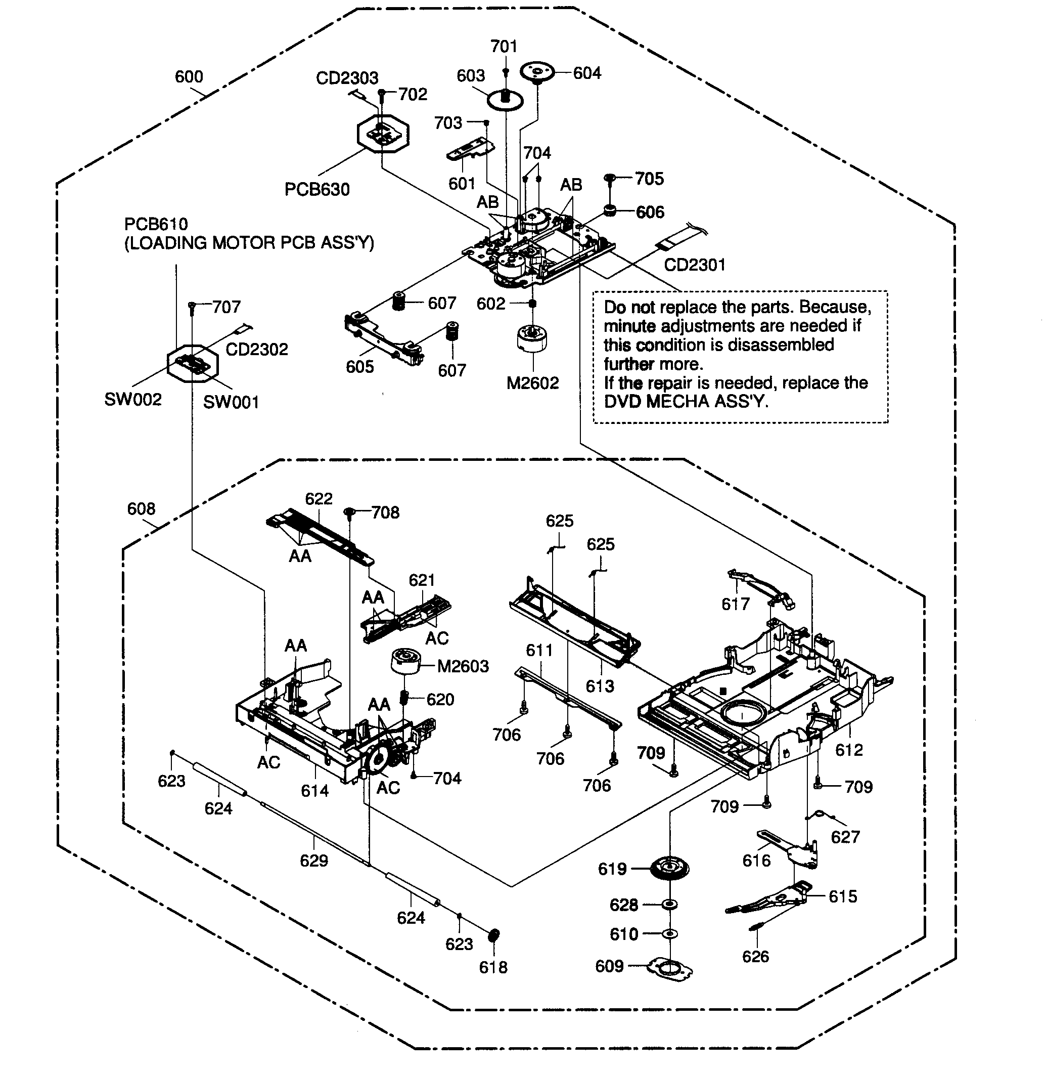 Sansui HDLCDVD325 dvd parts diagram